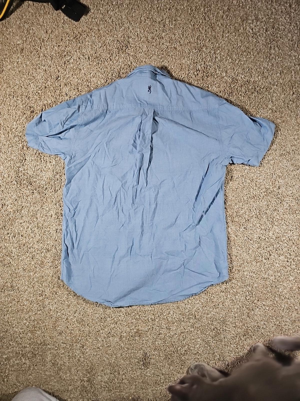 Browning Blue Button Up Shirt Front Pocket M