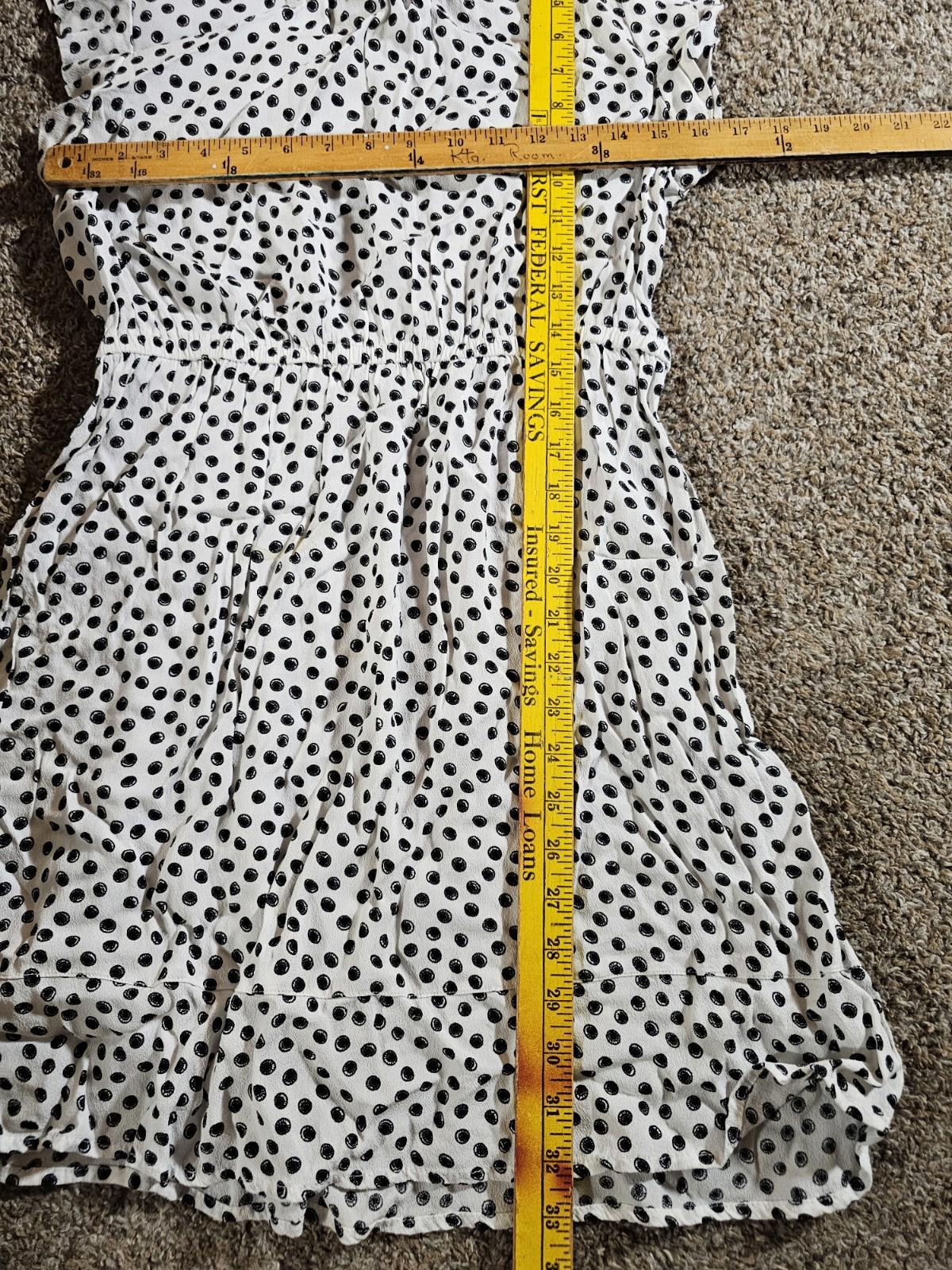 Free Assembly White Polka Dot Circle Dress Small