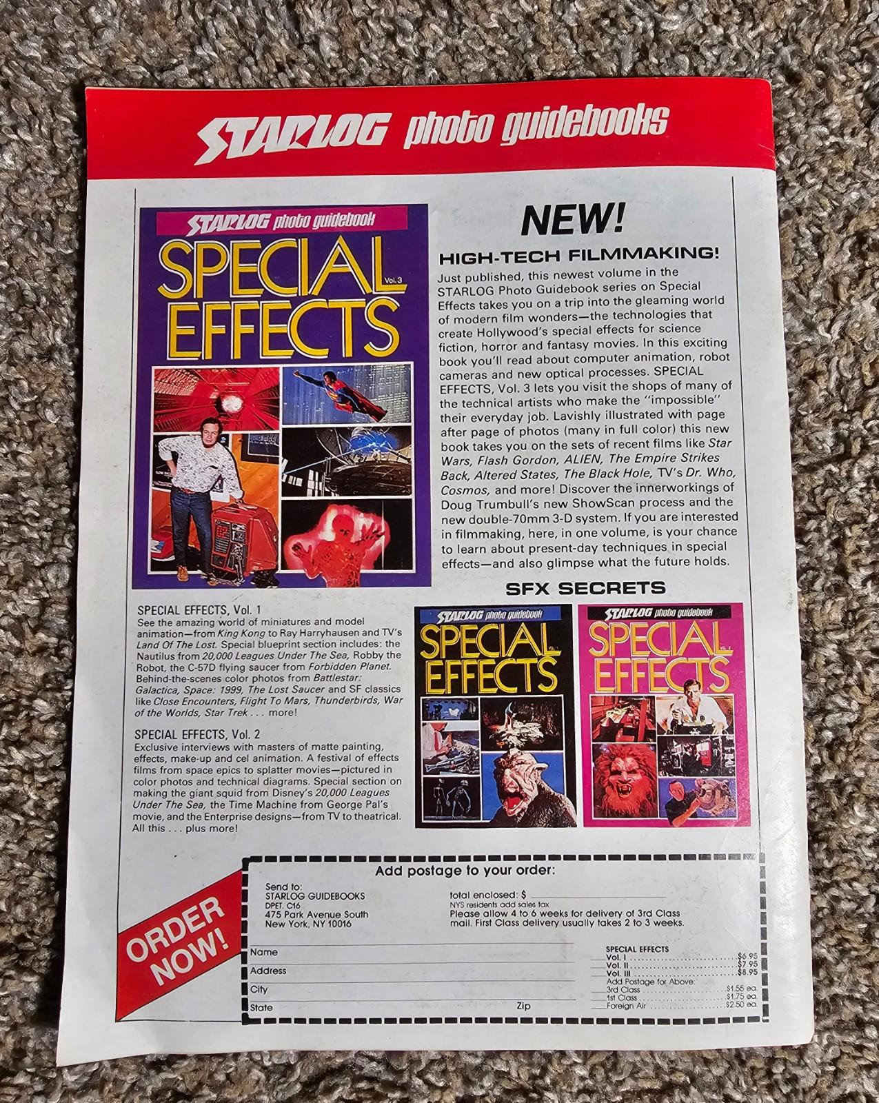 1982 CINEMAGIC MAGAZINE #16 Presented by Starlog VTG Rare HTF 80's Special FX