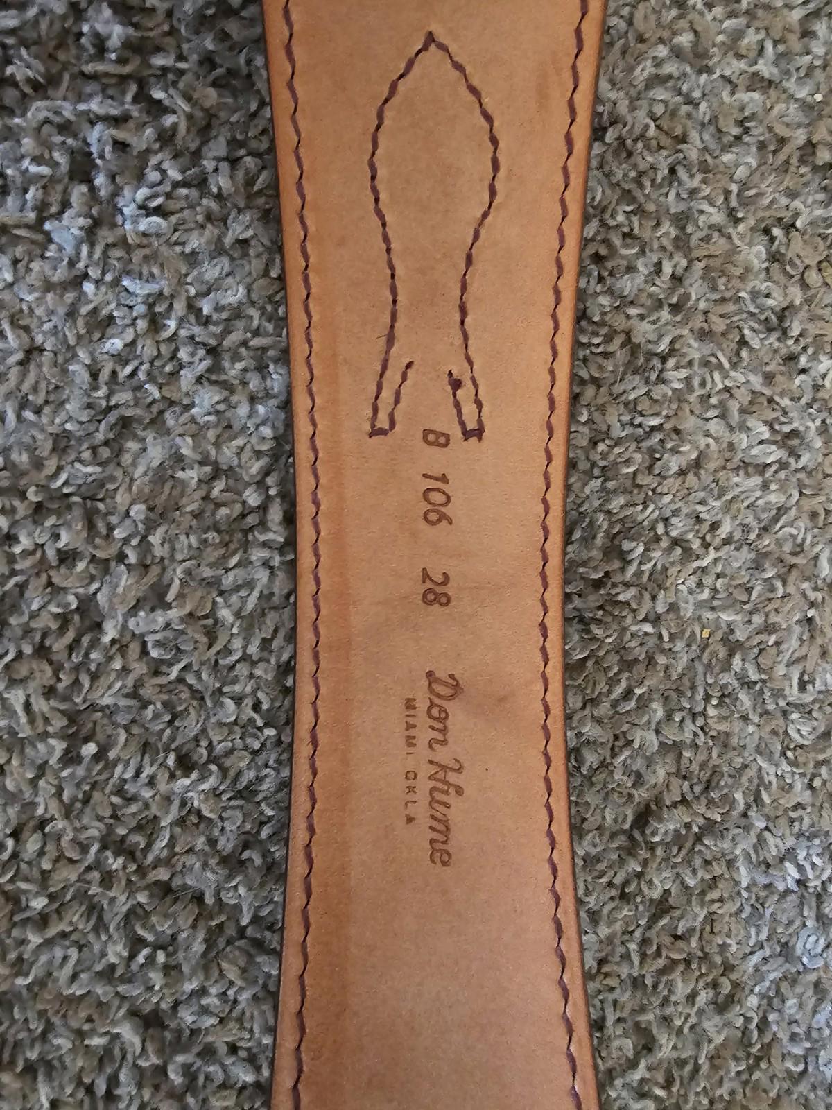 Don Hume B106 size 28 brown leather belt USA MADE