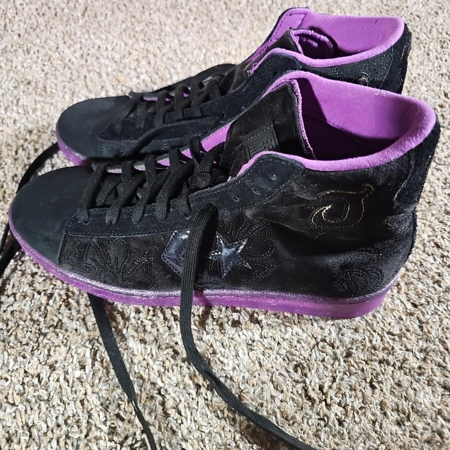 Size 11 - Joe Freshgoods JFG x Converse Pro Leather High Black Purple 170645C