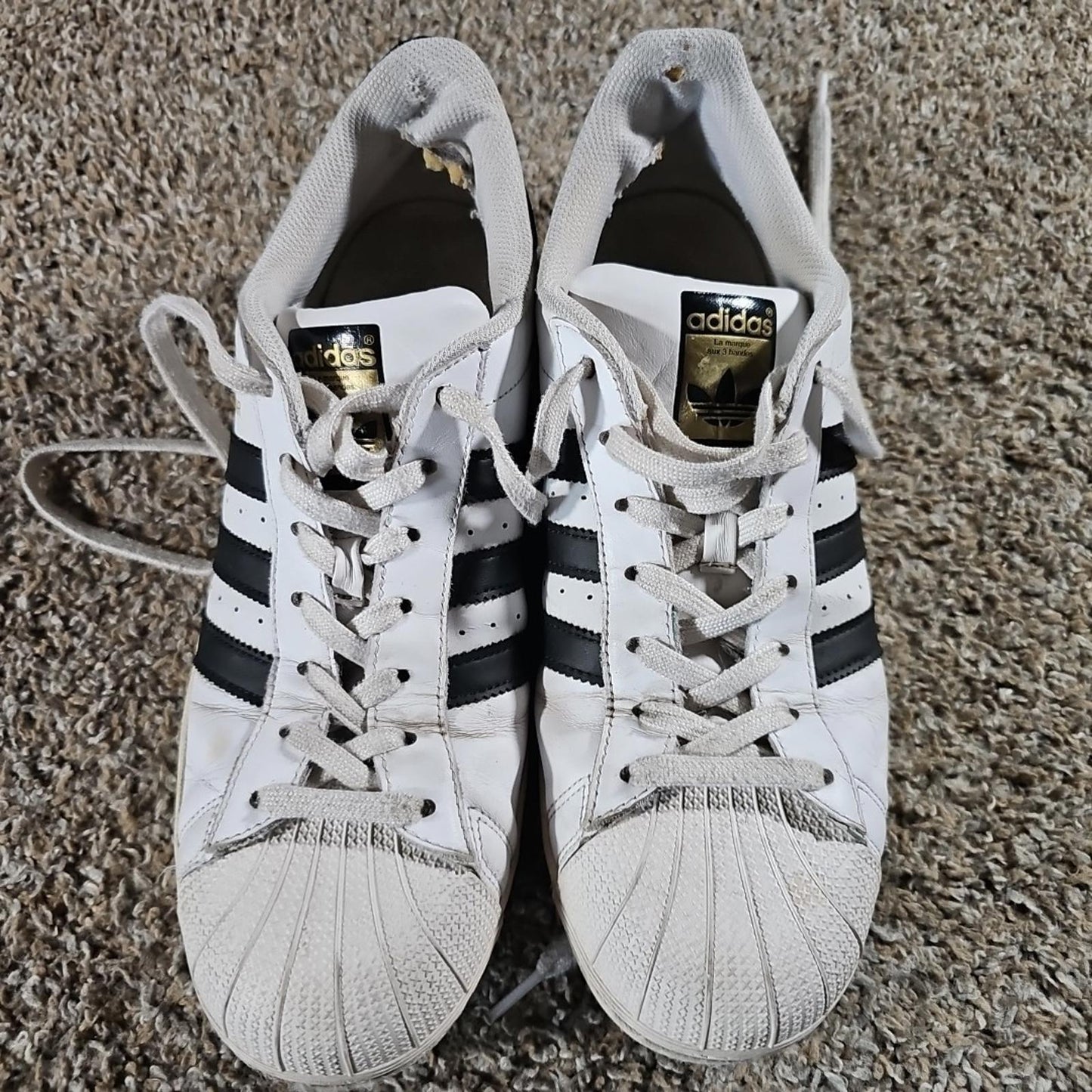 Adidas Superstar ART C77153 sz 11 White Black Stripe Clam