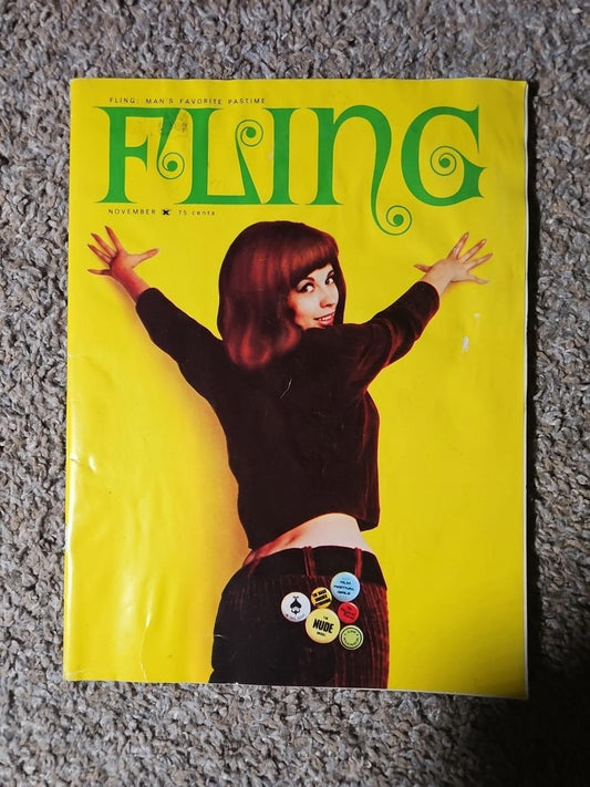 Fling November 1967 June Wilkinson 68pgs Vintage Female Pinup Magazine