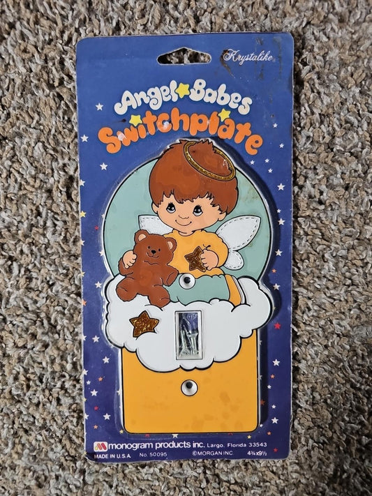 Vintage Angel Babes Cherub Boy Light Switch Plate USA MADE