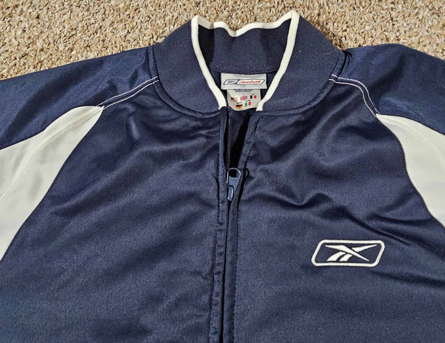 Reebok Large Fullzip Sweatshirt Jacket Blue