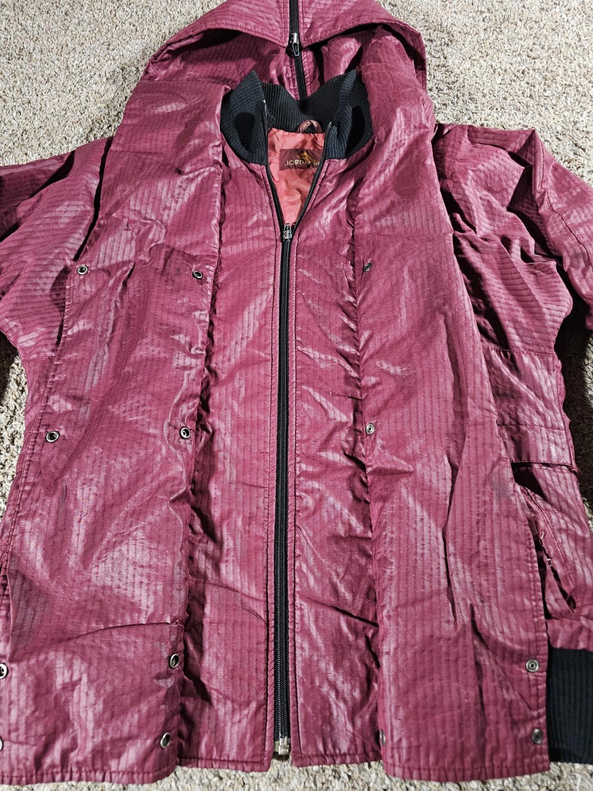 Jordache Hooded Coat Wine Red M Fullzip