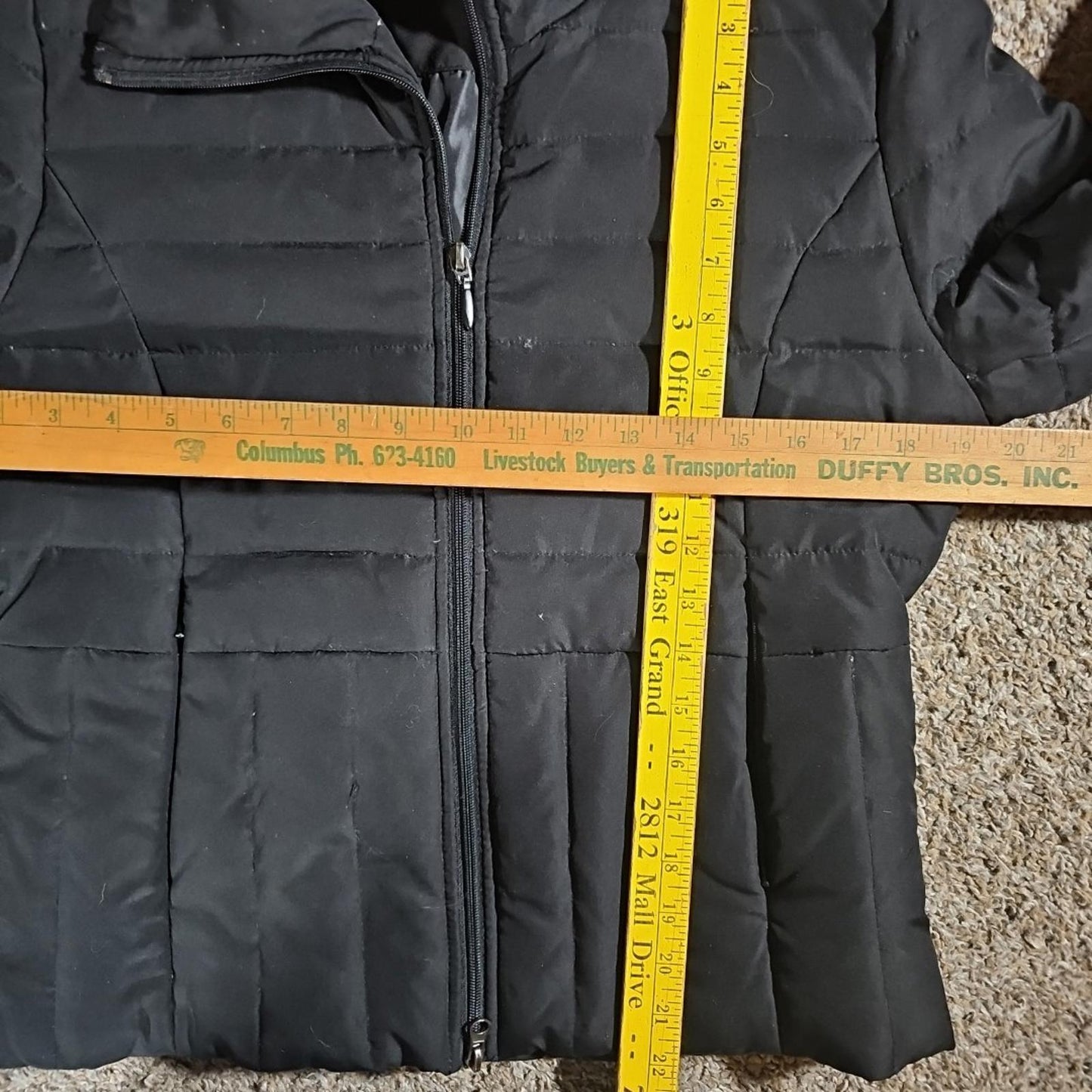 Kenneth Cole Reaction Womens M Black Down Puffer Full Zip