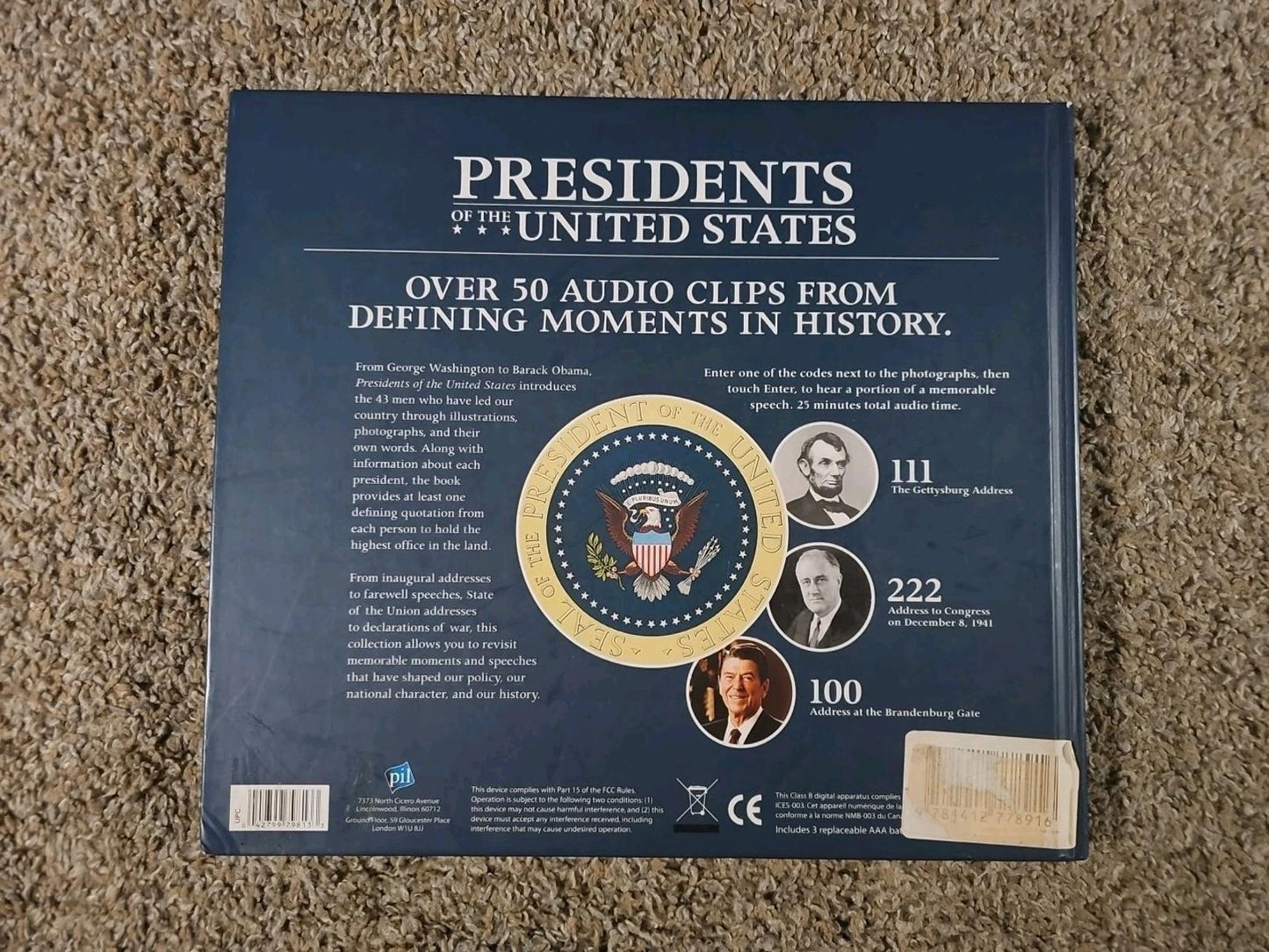 Presidents of the United States Sound Book Publications Intl Kids History