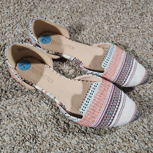 Restricted Womens Ballet Flats 7.5 Boho Casual Travel Shoes