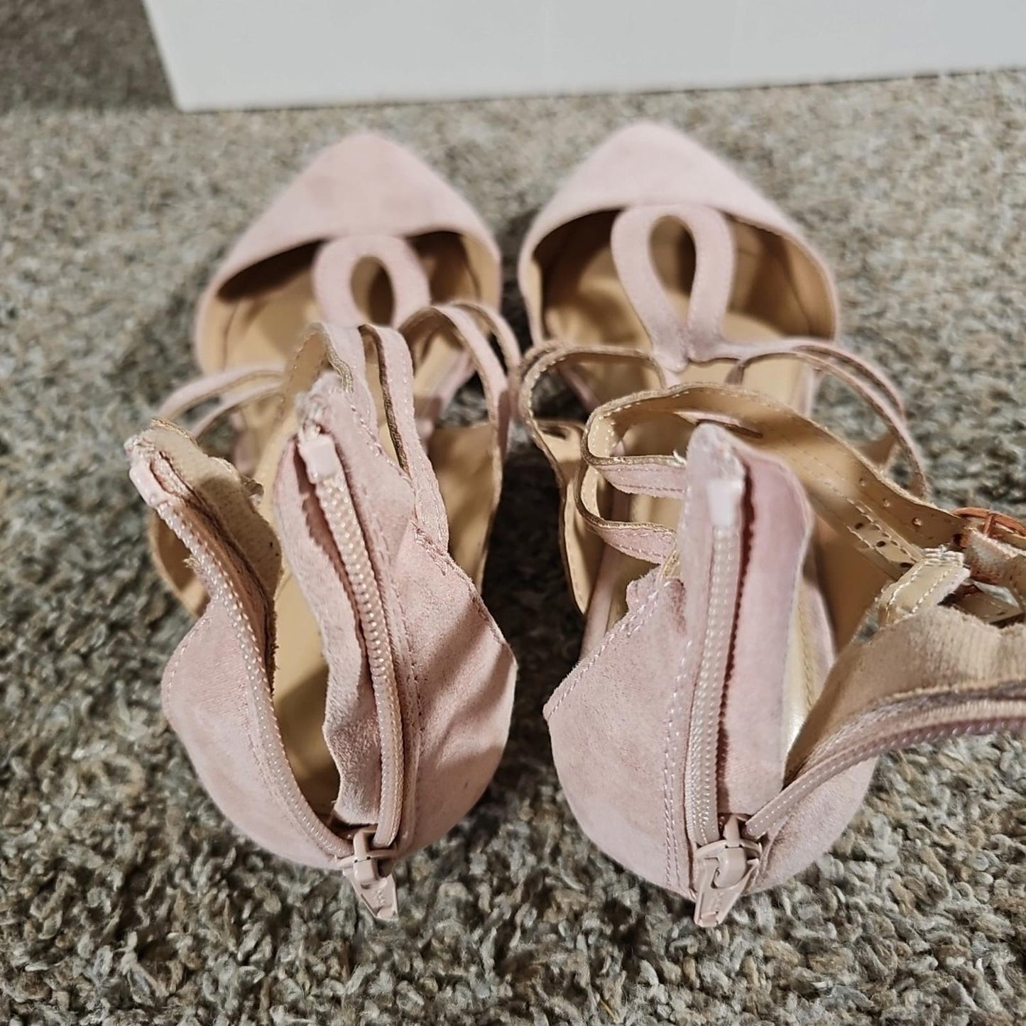 Lauren Conrad Strappy Pointed Toe Flats Macaroon Blush 9M