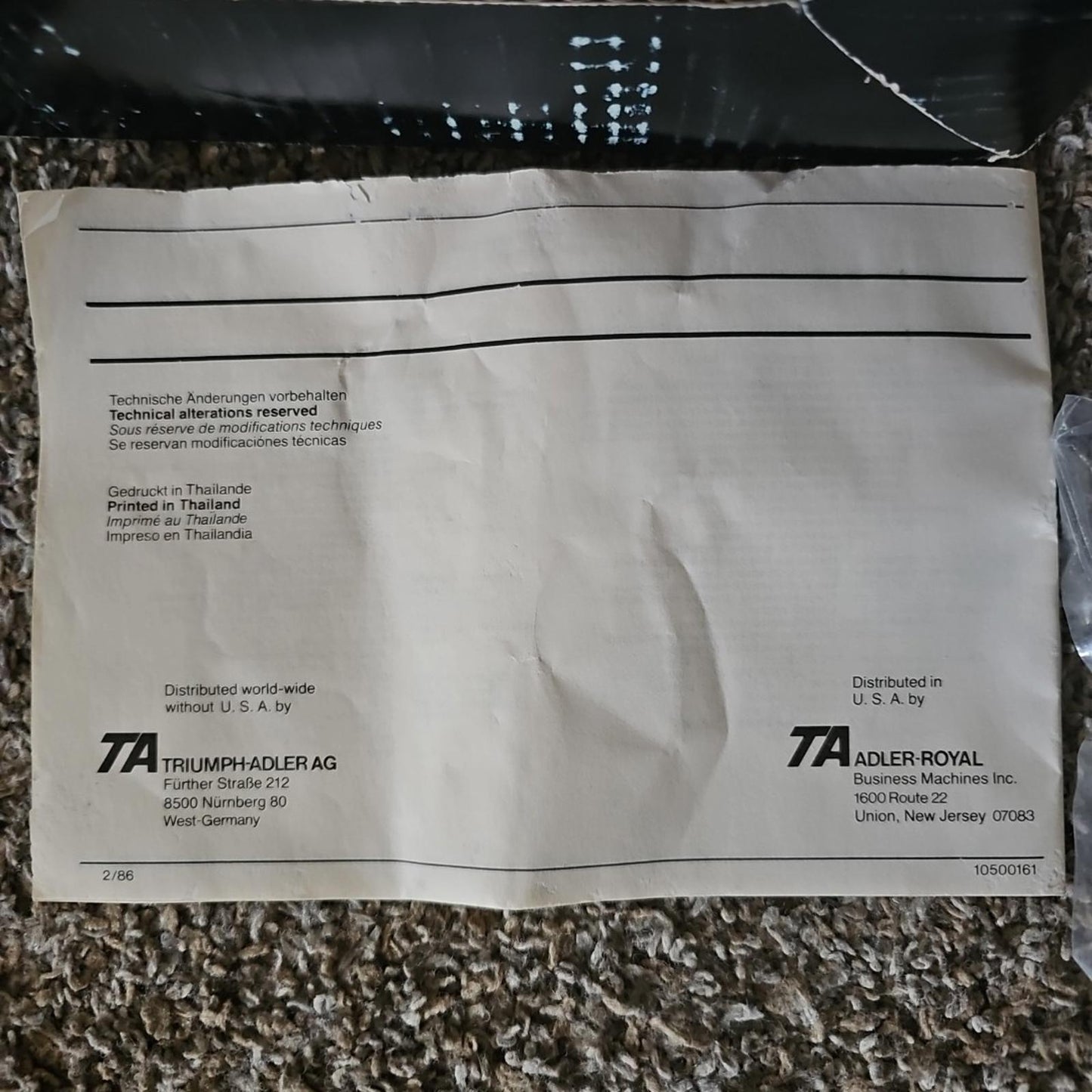 TA Adler-Royal 1123PD Nova 12 Digit Printing Calculator with Box