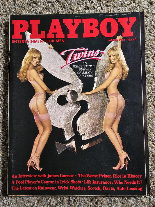 Vintage PLAYBOY MAGAZINE MARCH 1981, TWINS, JANES GARNER