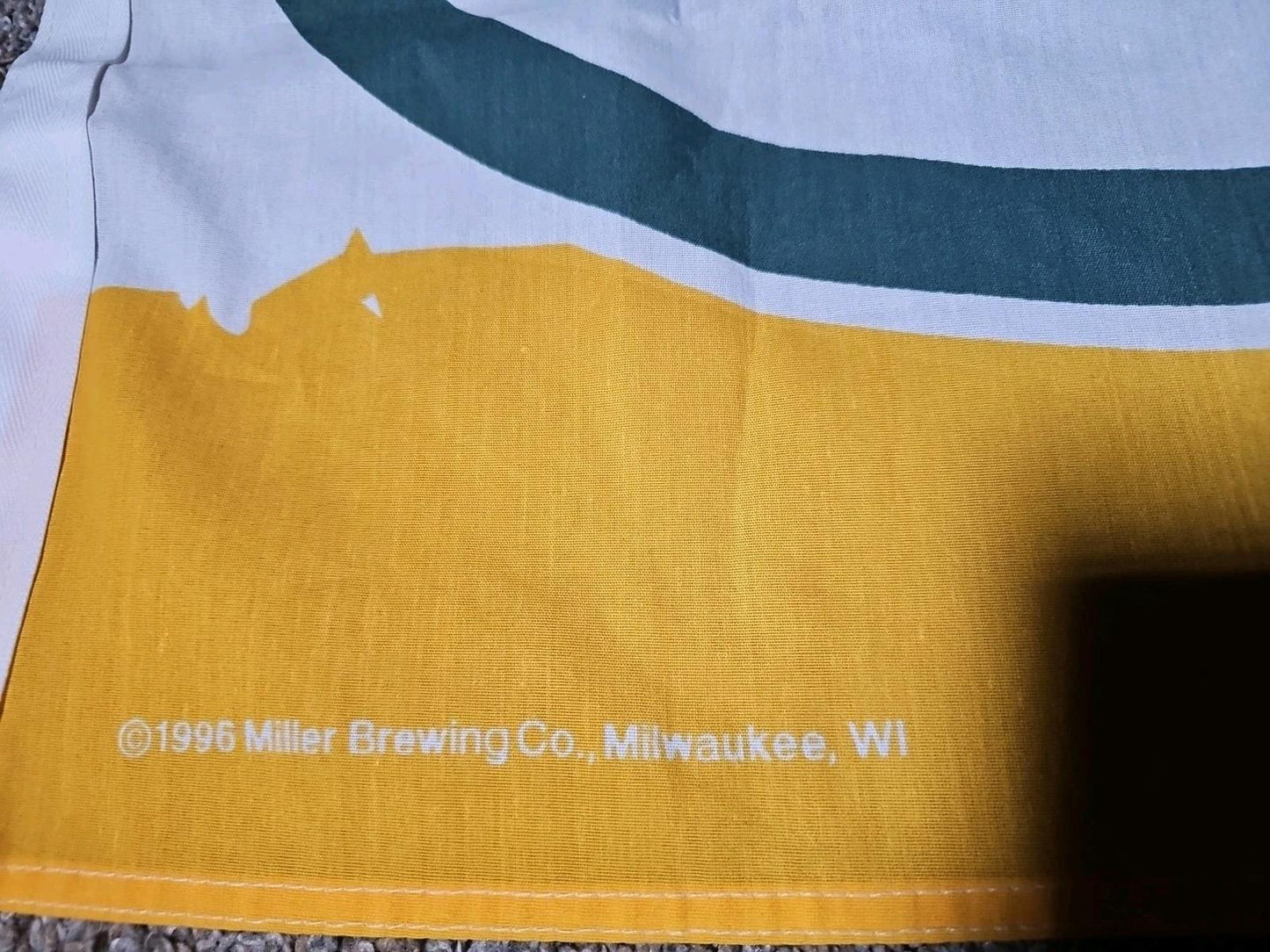 Vintage 1996 Green Bay Packers NFL Miller Lite Beer Brewing Flag SUPER BOWL YEAR