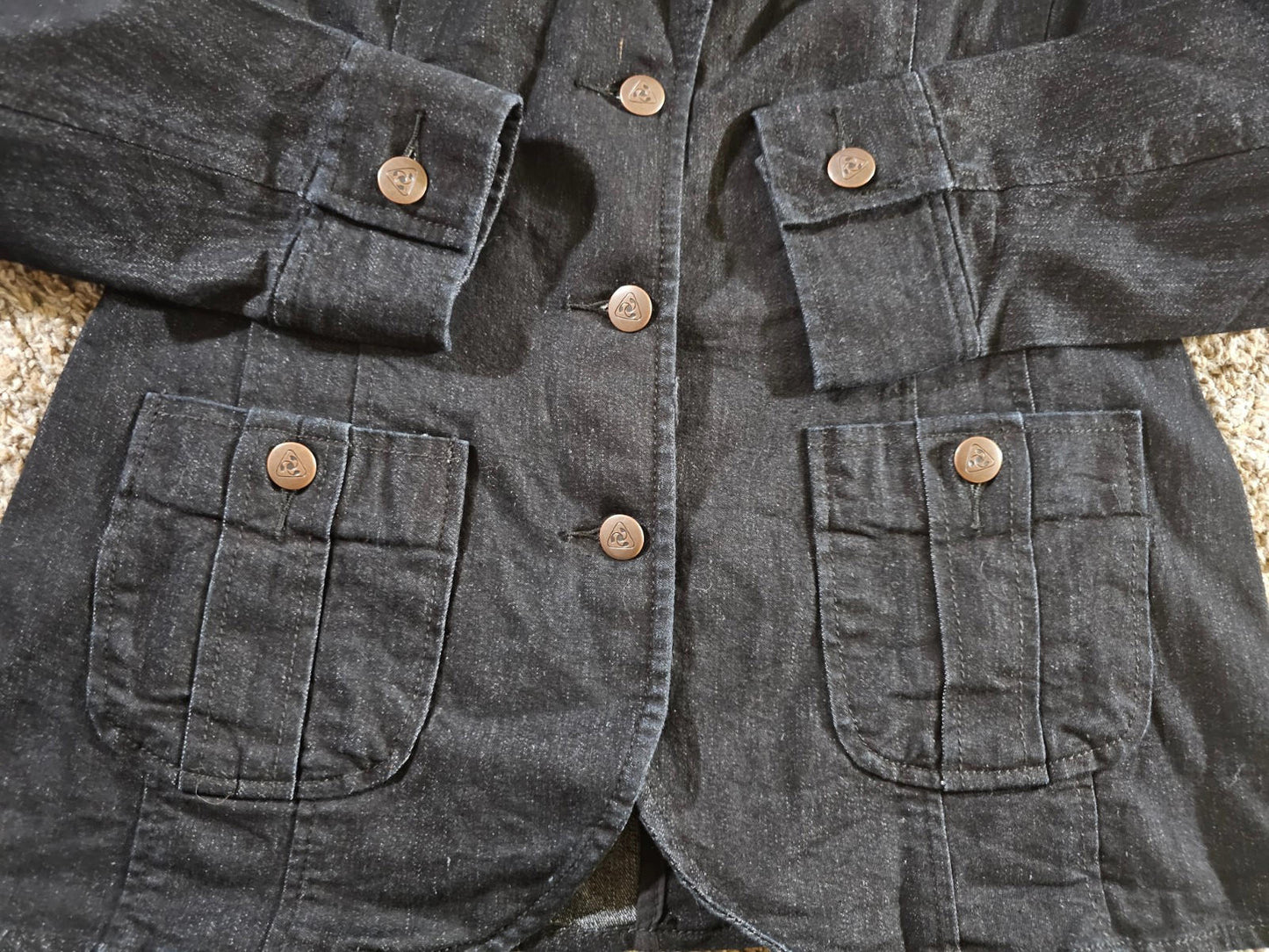 Jockey person to person Gray Black denim jacket 3 button S