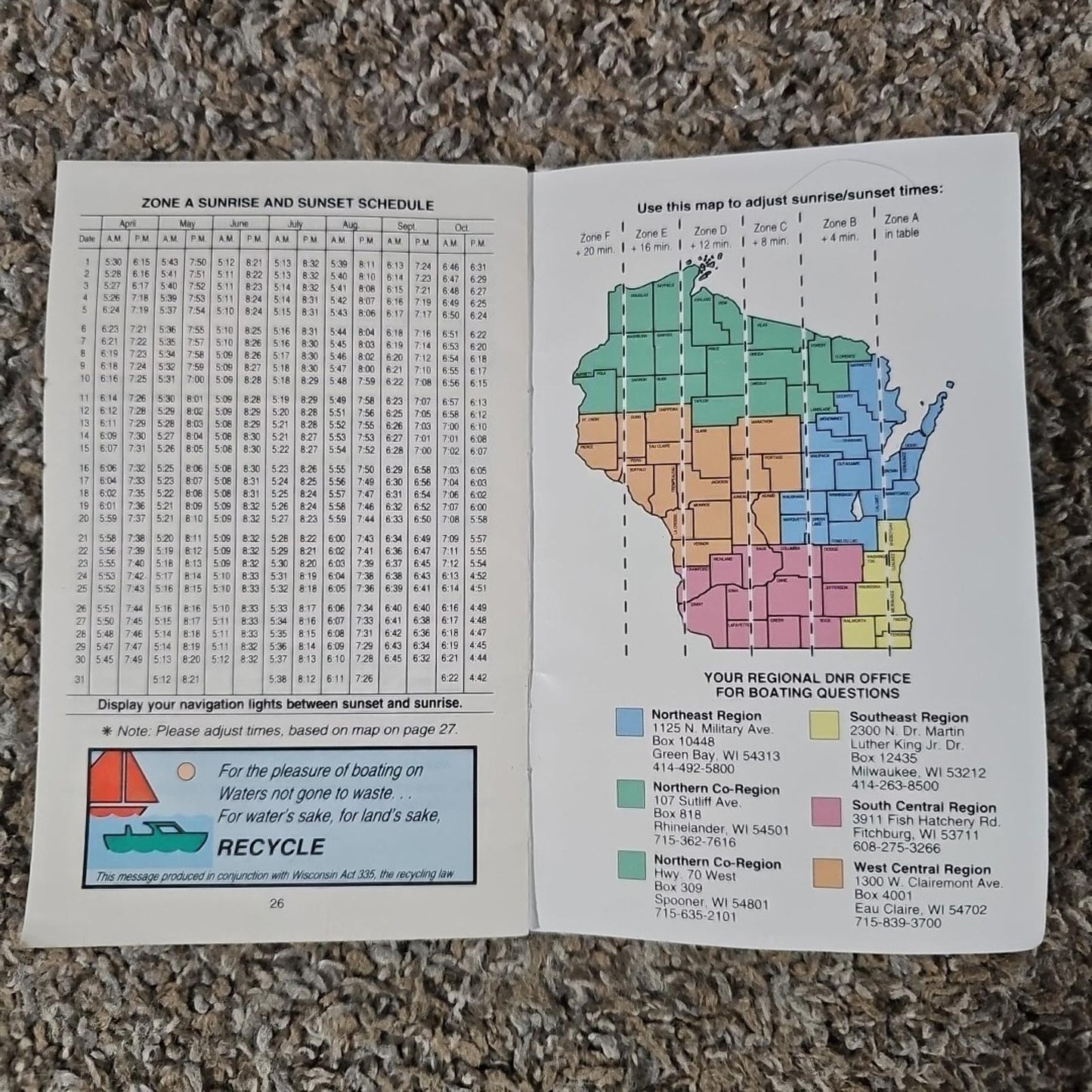 1996 wisconsin Boating regulations pamphlet