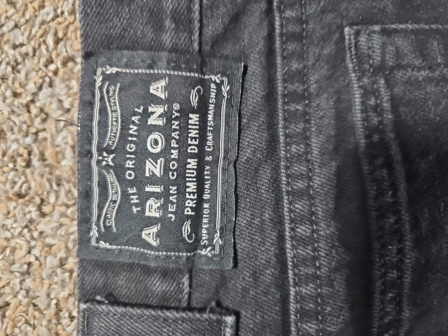 Arizona Premium Denim Relaxed Black Jeans Approx 40x32