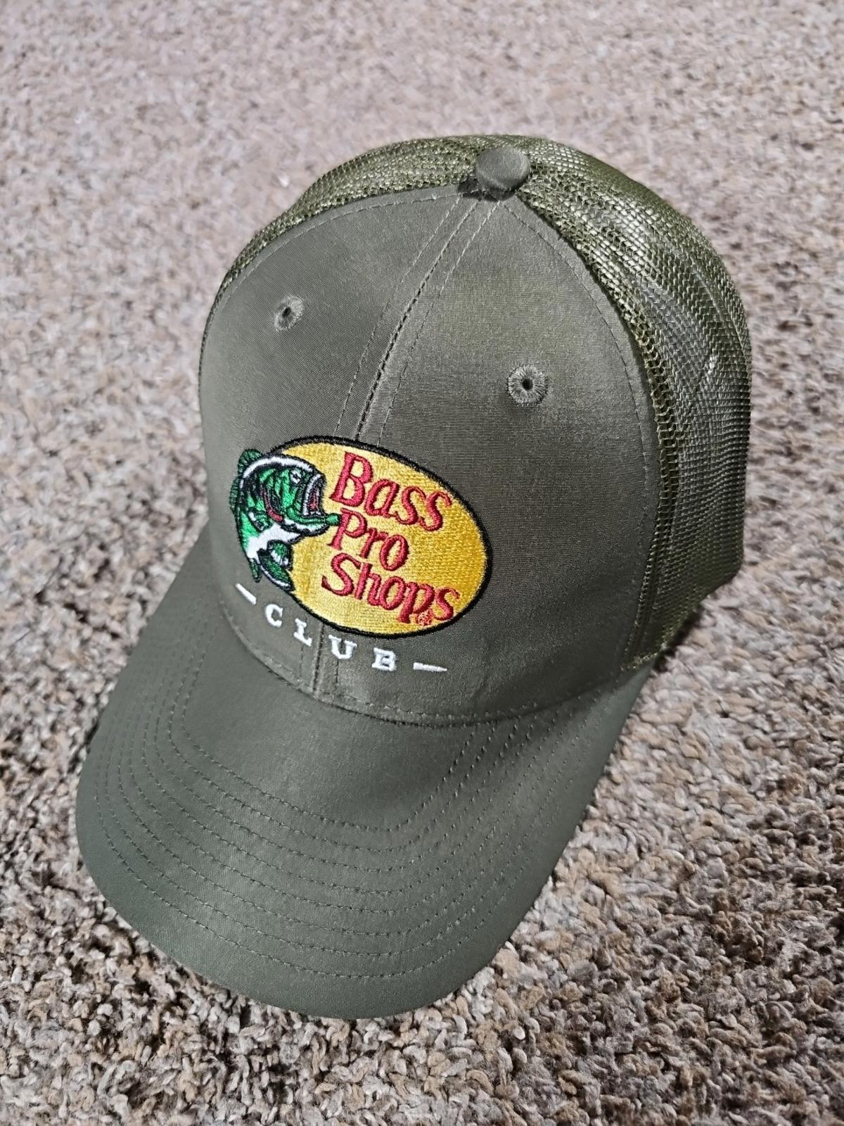 Bass Pro Shops CLUB Olive Green Mesh Trucker Snapback Hat