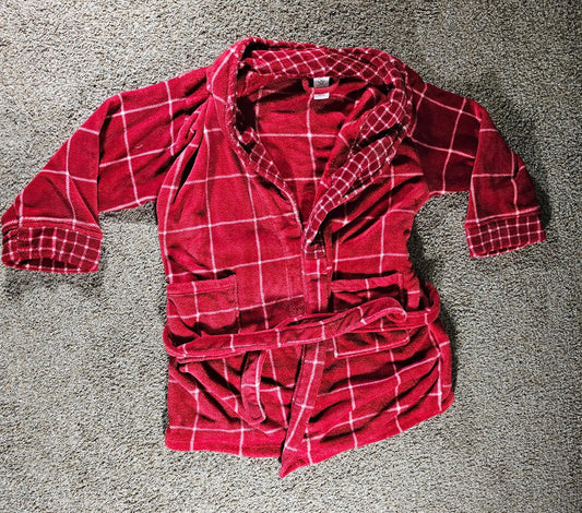 MARTHA STEWART PLUSH COMFORT ROBE M RED PLAID For Macy's