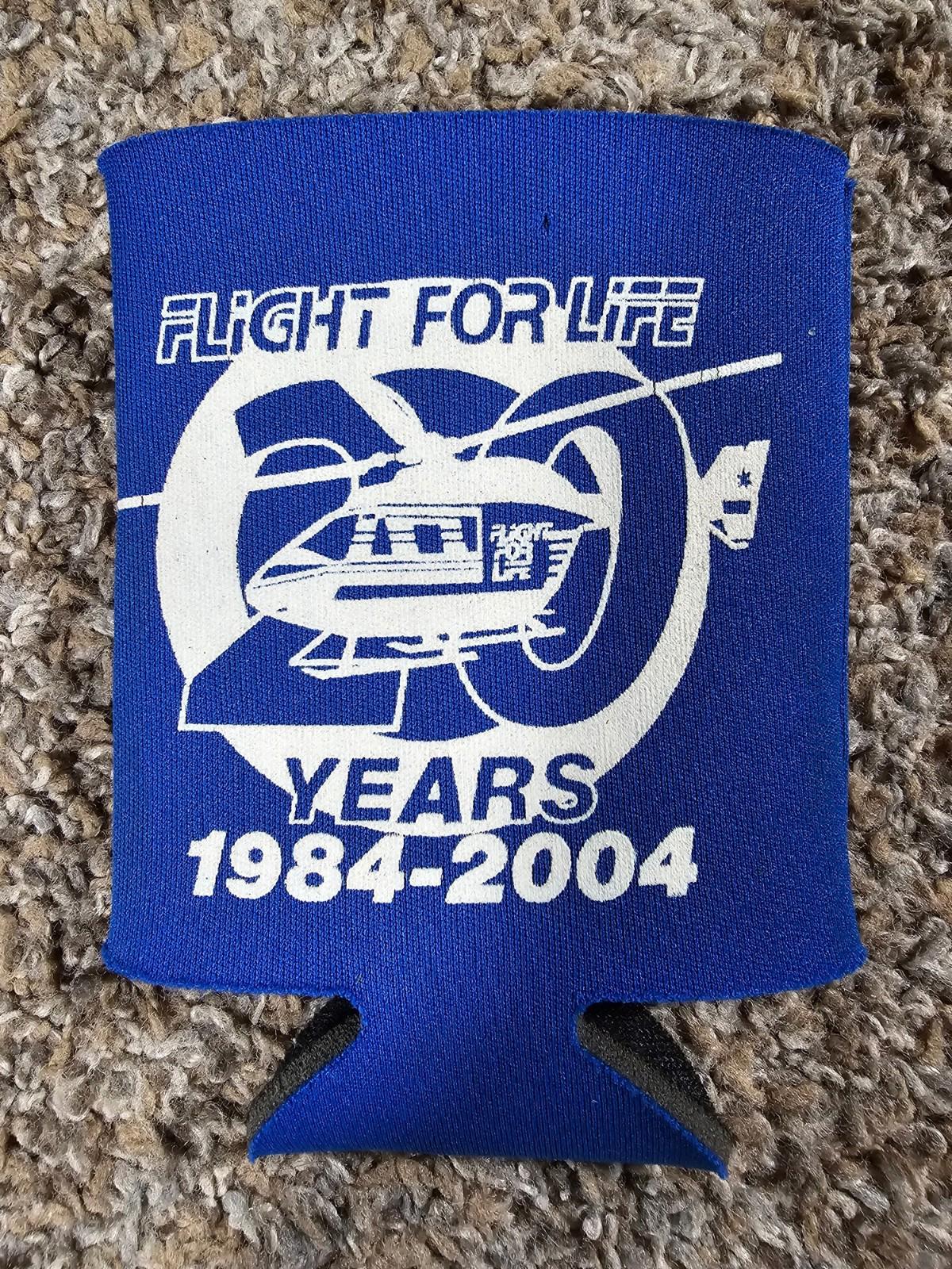Flight For Life 20 Years Blue Can Koozie 1984-2004