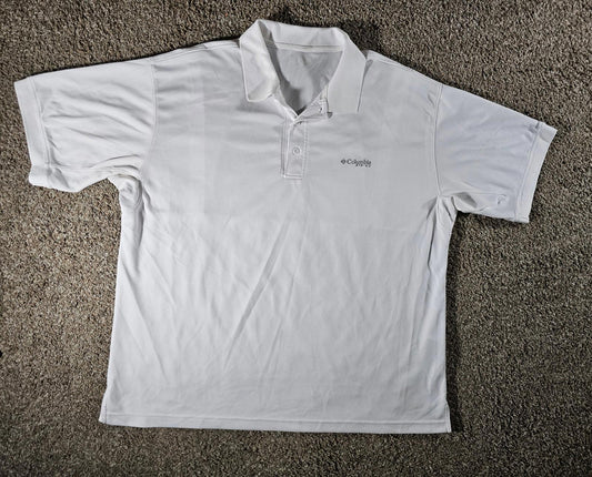 Columbia Men PFG Tamiami Polo Omni-Shade White STAIN