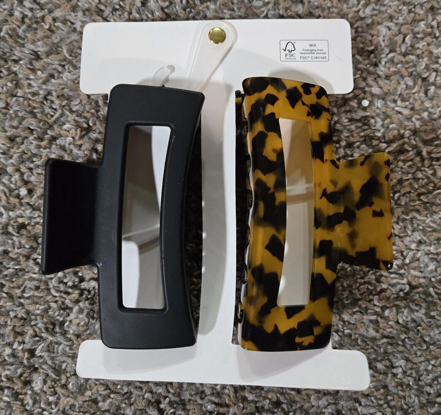 Sunday State Black And Torteise Shell Large Clips Brand New