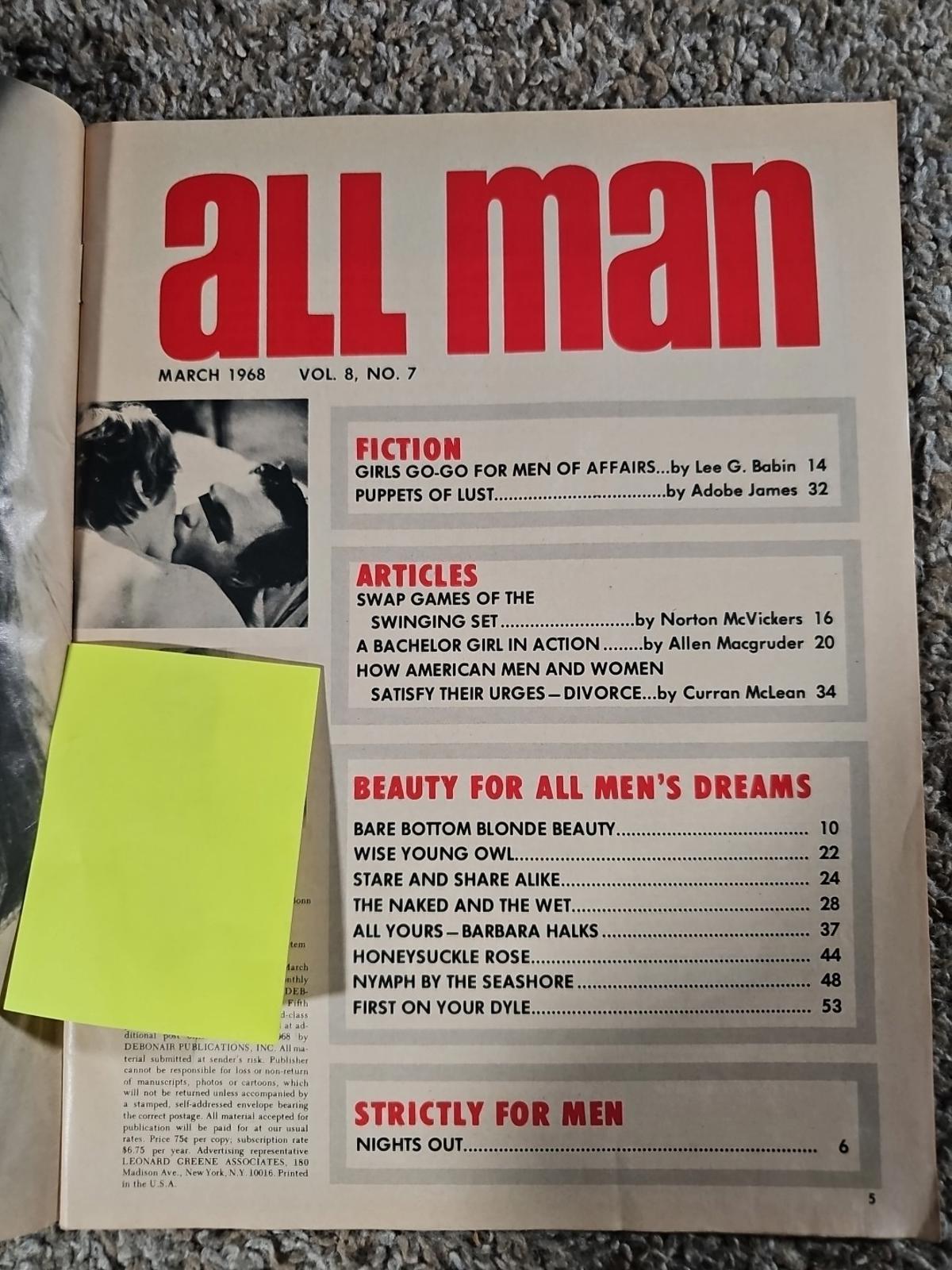 All Man magazine (March 1968) Vol 8 No. 7