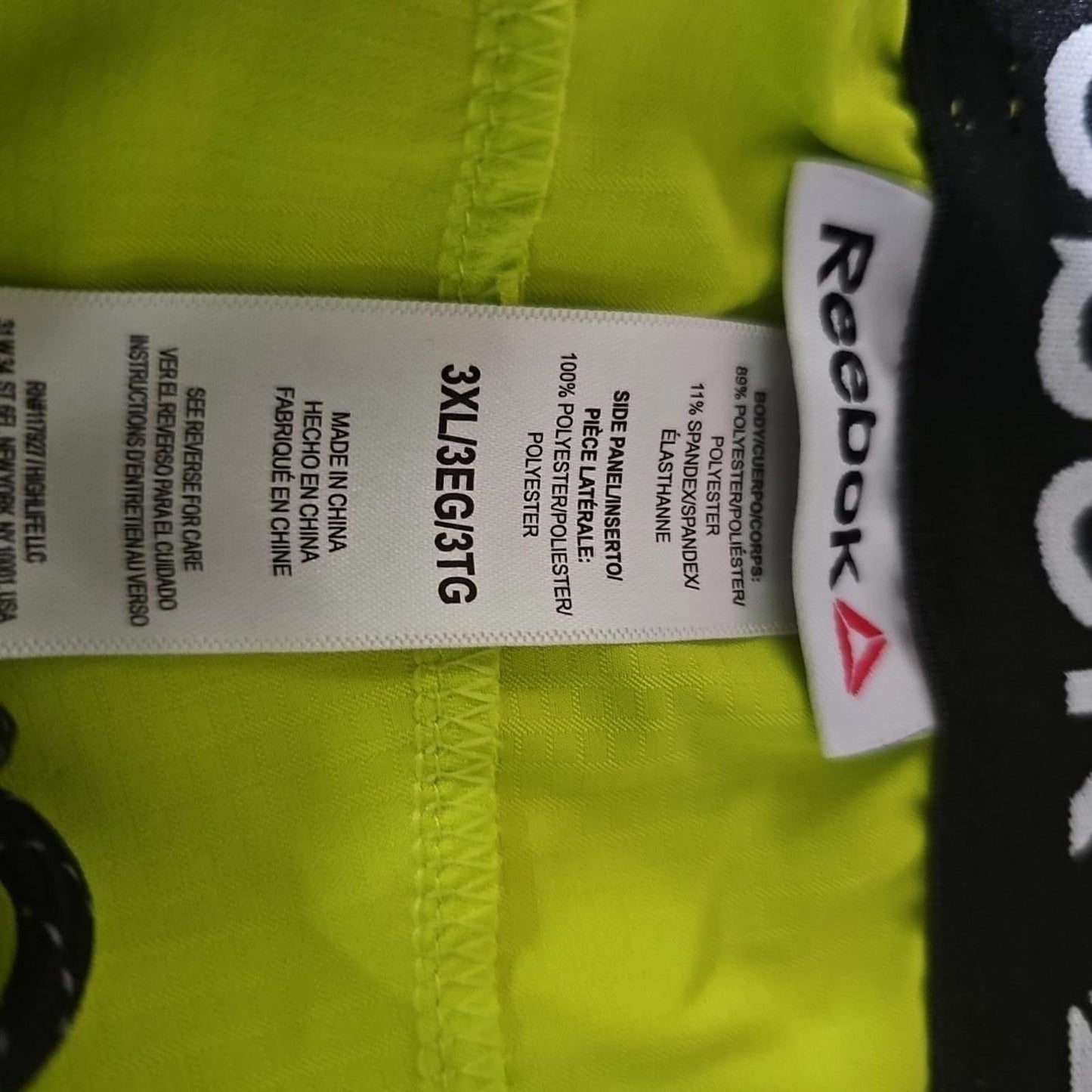 Reebok 3XL Neon Green Shorts