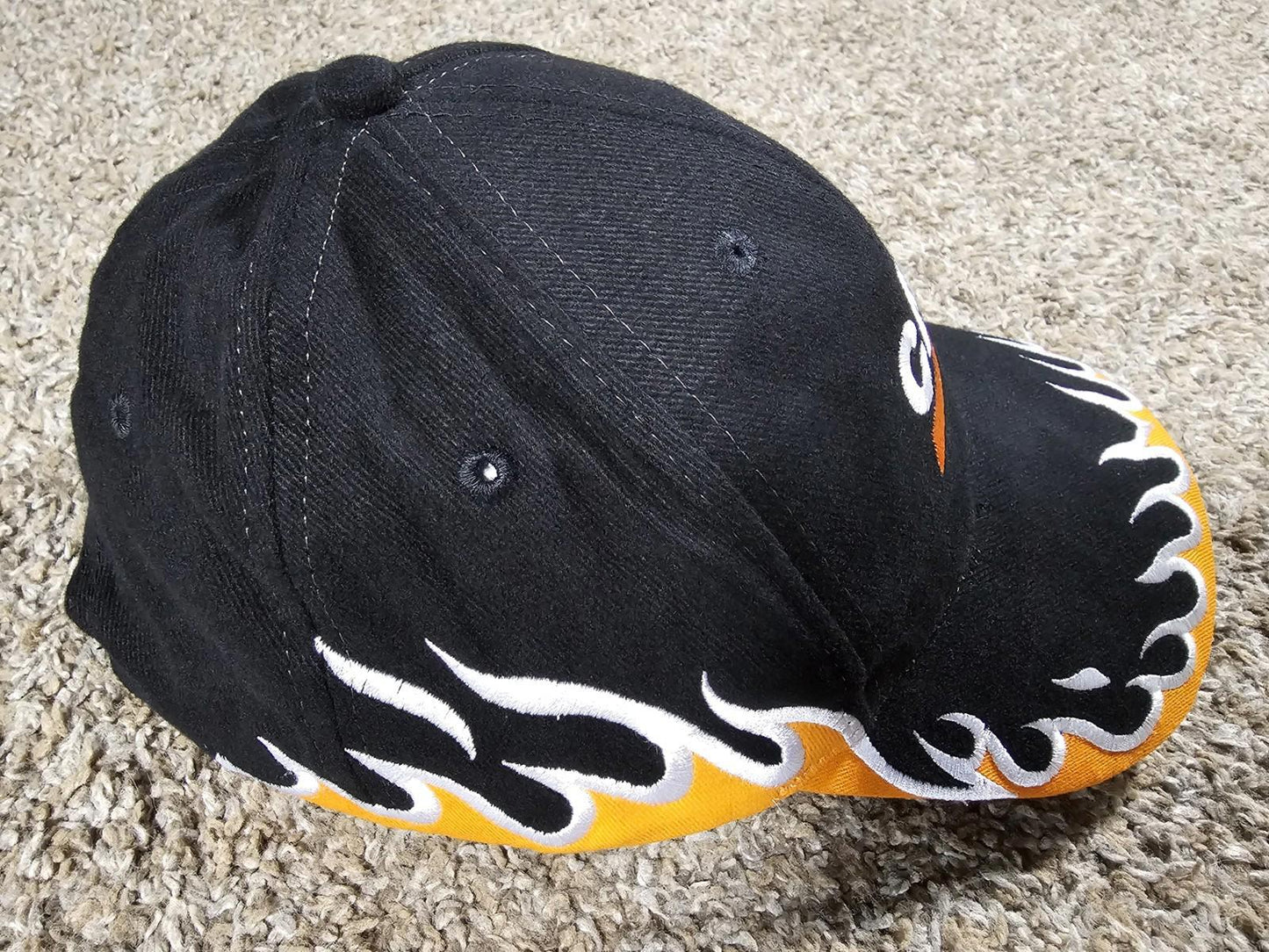 CASE Black & Yellow Graphic Flame Design Adjustable Cap Hat