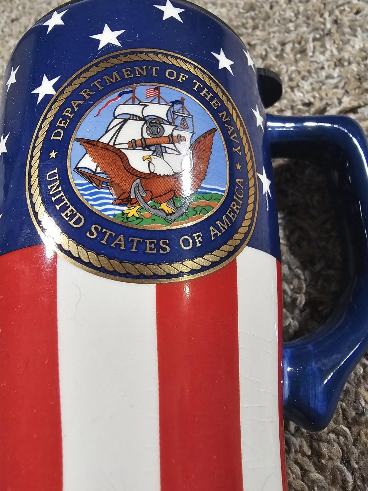 United States of America Department of the Navy Lidded Ceramic Cup!