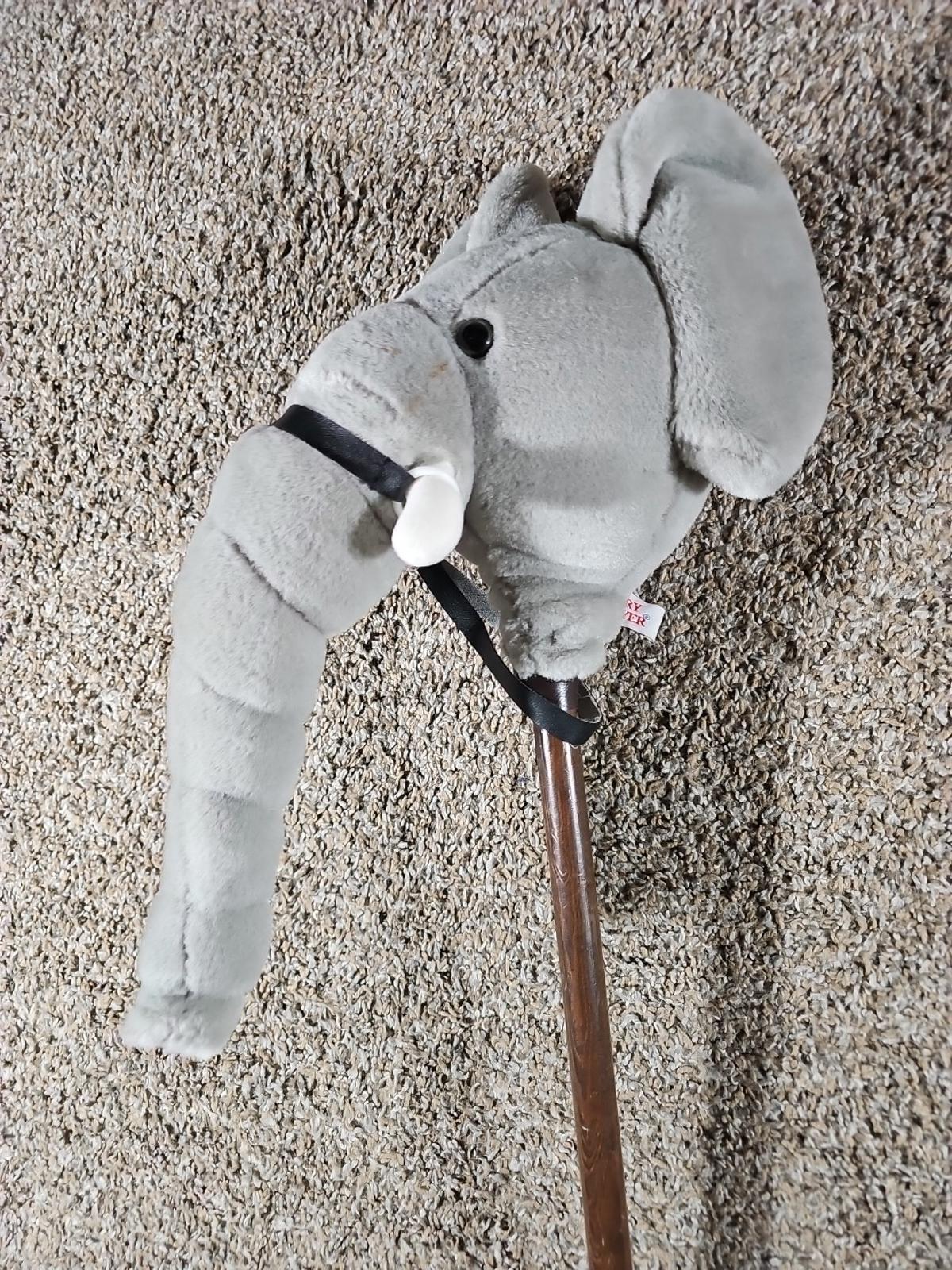 Elephant Stick Horse Plush Hobby Pony Mary Meyer Vtg Childs Toy 1994
