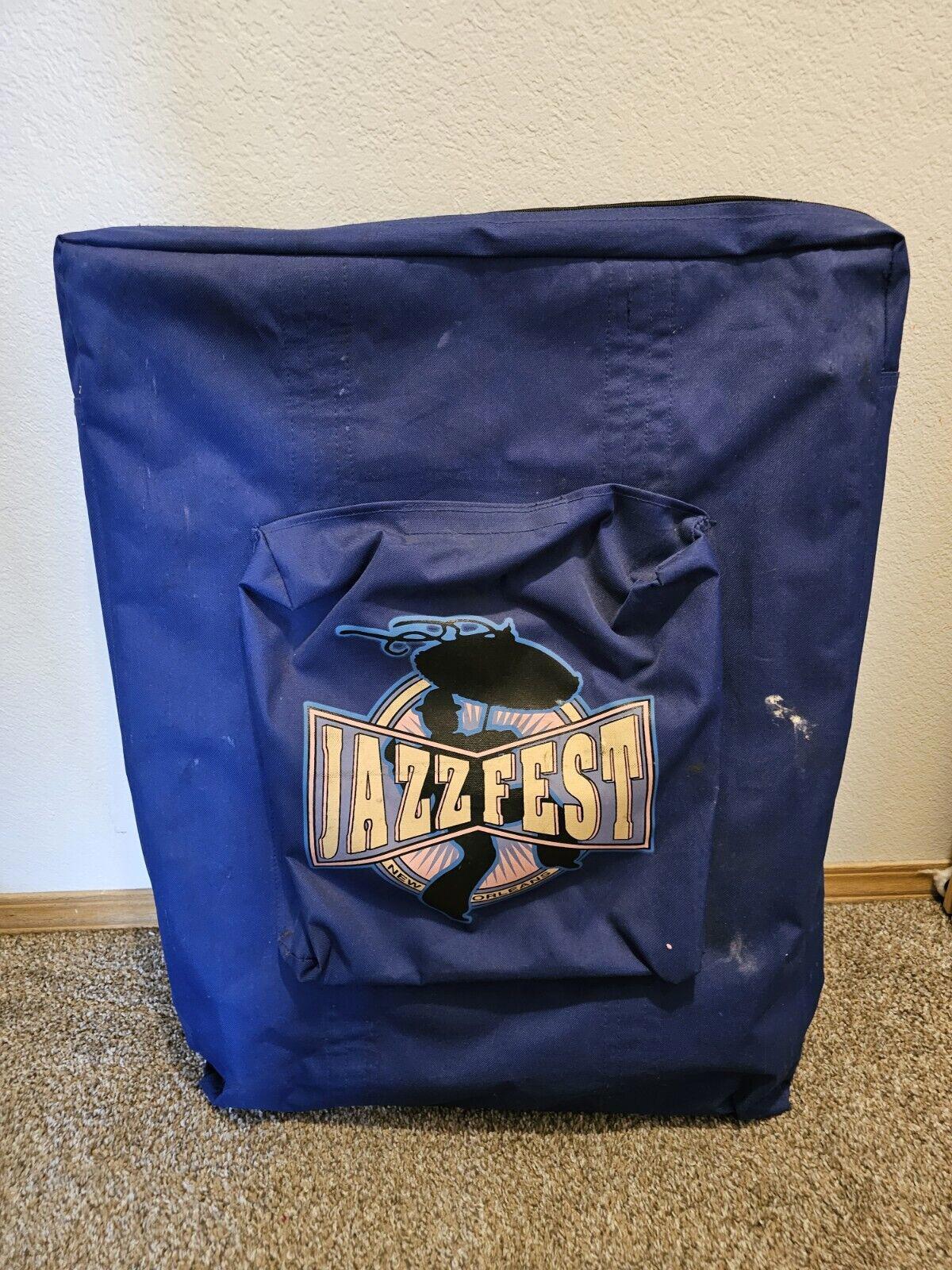 Vintage 90s New Orleans Jazz Fest Folding Concert Chair And Carrying Backpack