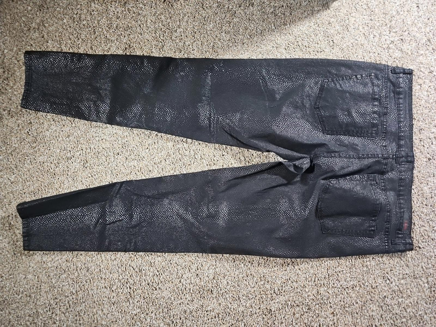 Ladies Bongo Sz 17 Black Stretch Skinny "Snakeskin" Pants