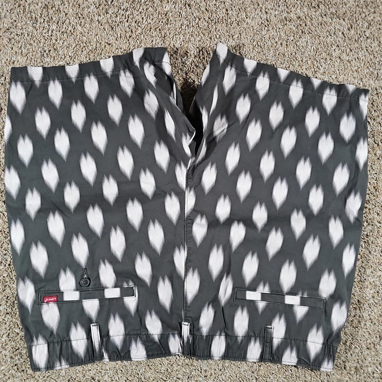 Levis XX Chino EZ Shorts Men's XL Gray Geometric Outdoor