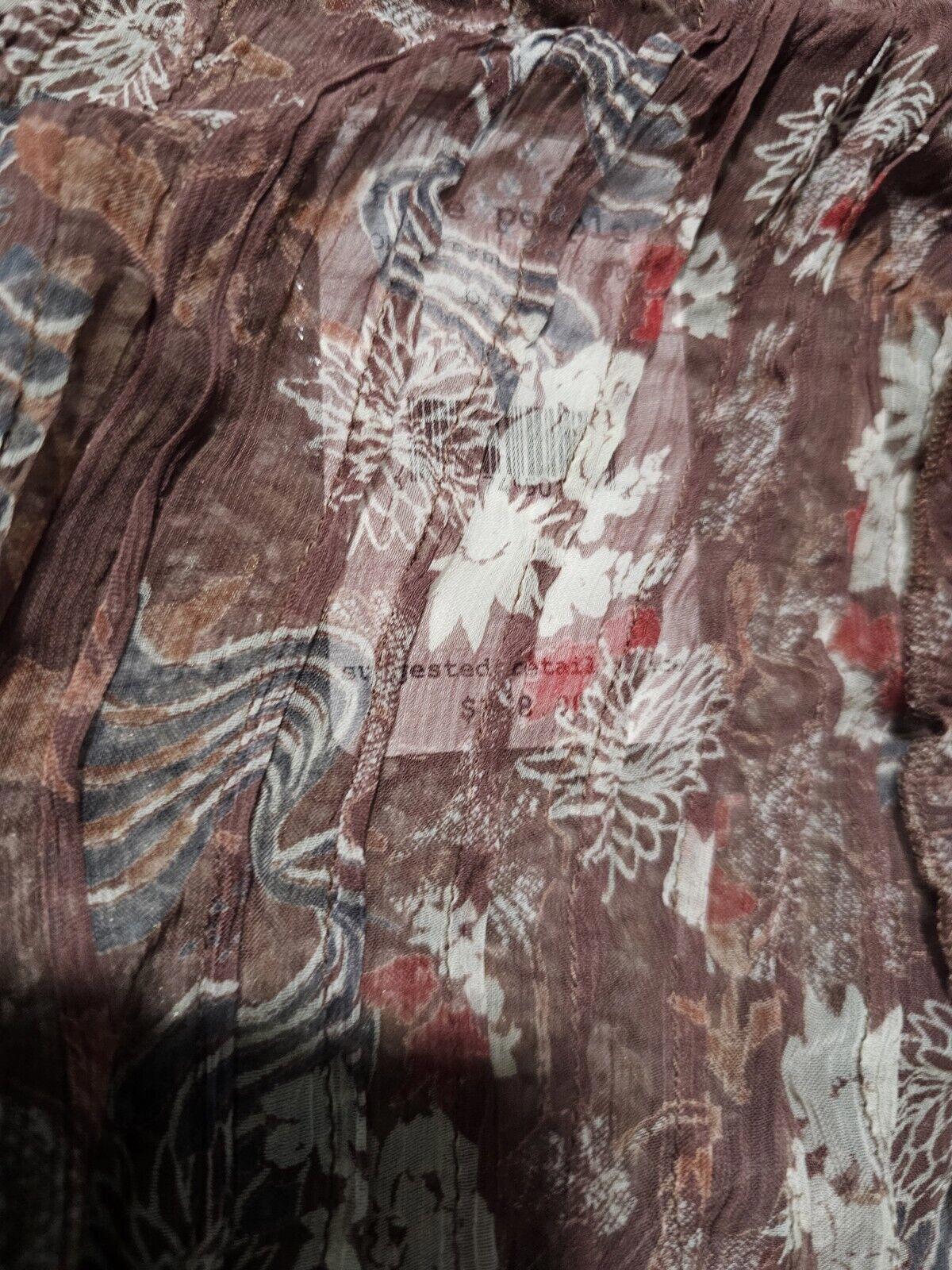 NWT Free People Brwn Feeling Groovy Sleeve Sheer Dress S NWT