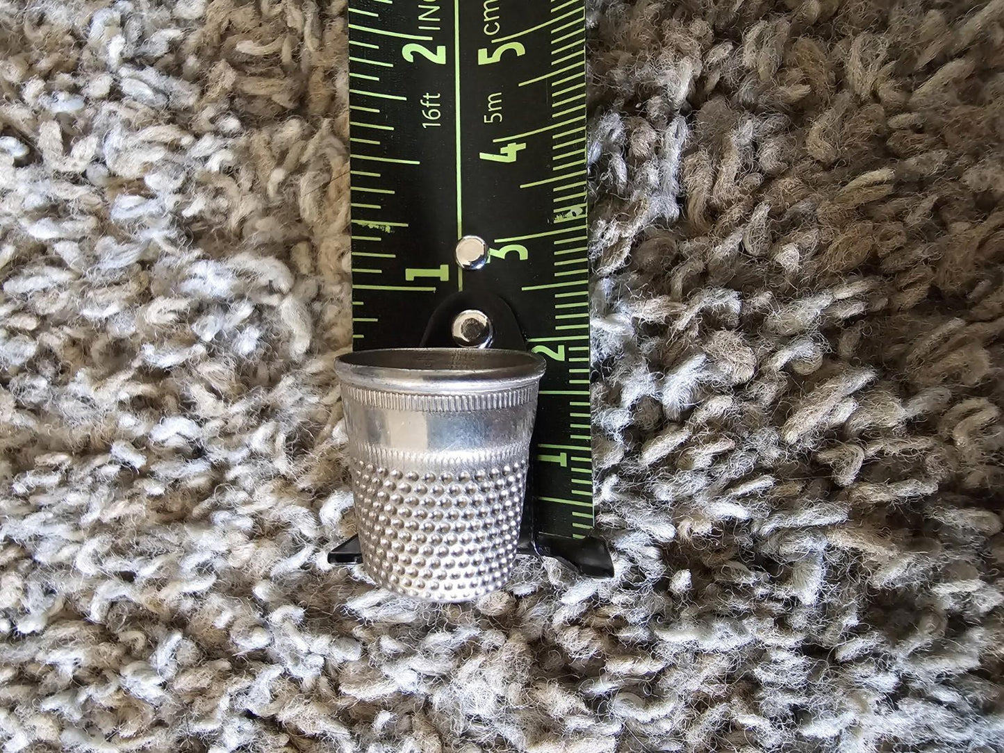 Vintage Dimpled Design Thimble Metal Marked
