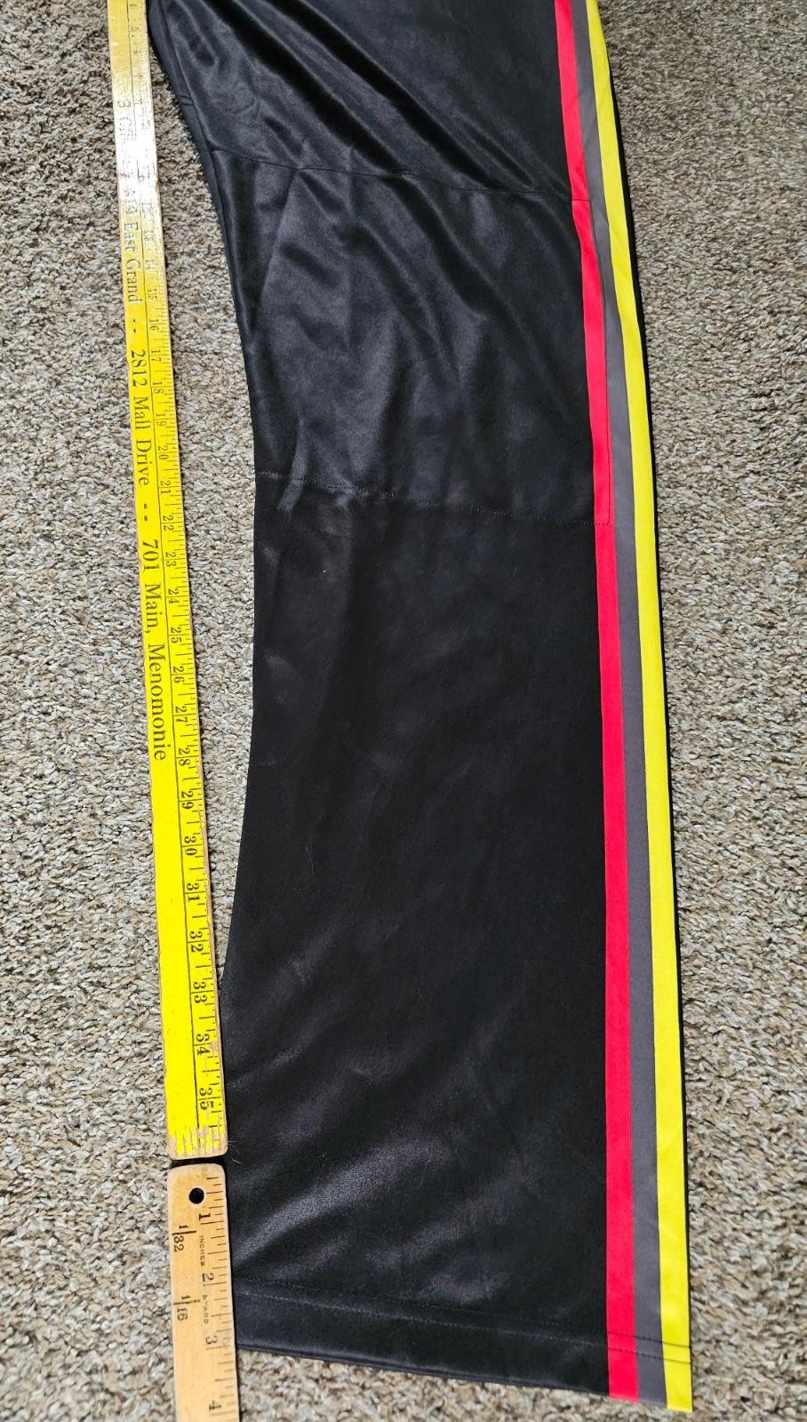 SZN athletic pants size 42x38 Black With Red/yellow Stripes