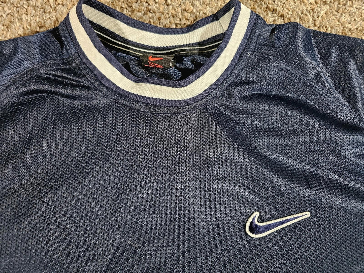 Vintage Nike Mesh Shirt M Blue Jersey Shirt Y2K Skater Retro