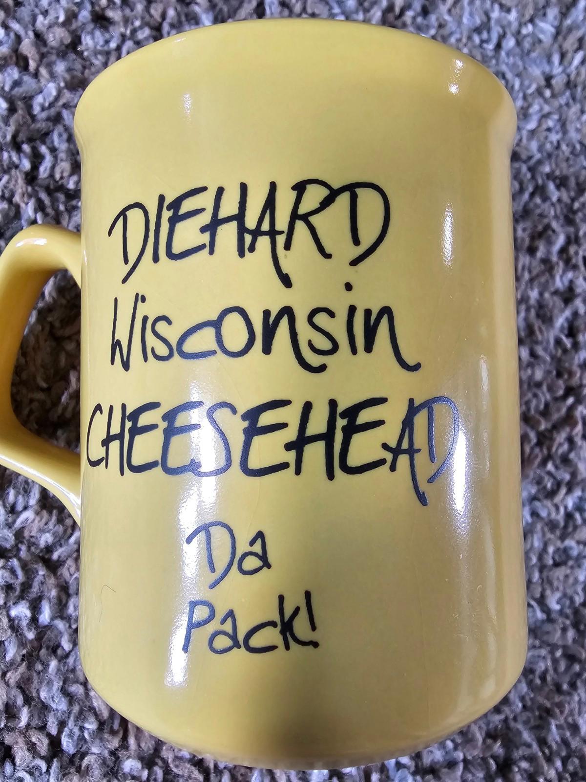 Ultimate Packer Fan Diehard Wisconsin Cheesehead yellow coffee mug