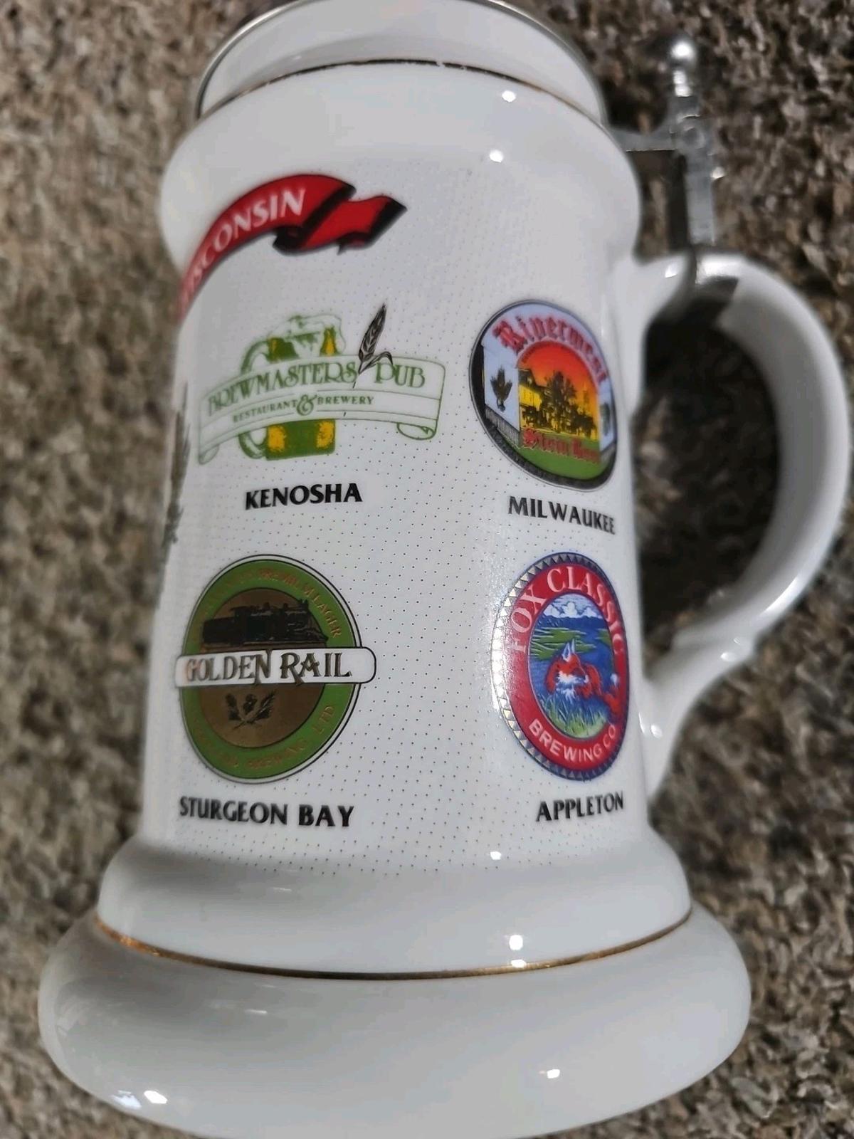 Small Breweries Of Wisconsin 1991 2nd Limited Edition Lidded Stein #3 Of 125