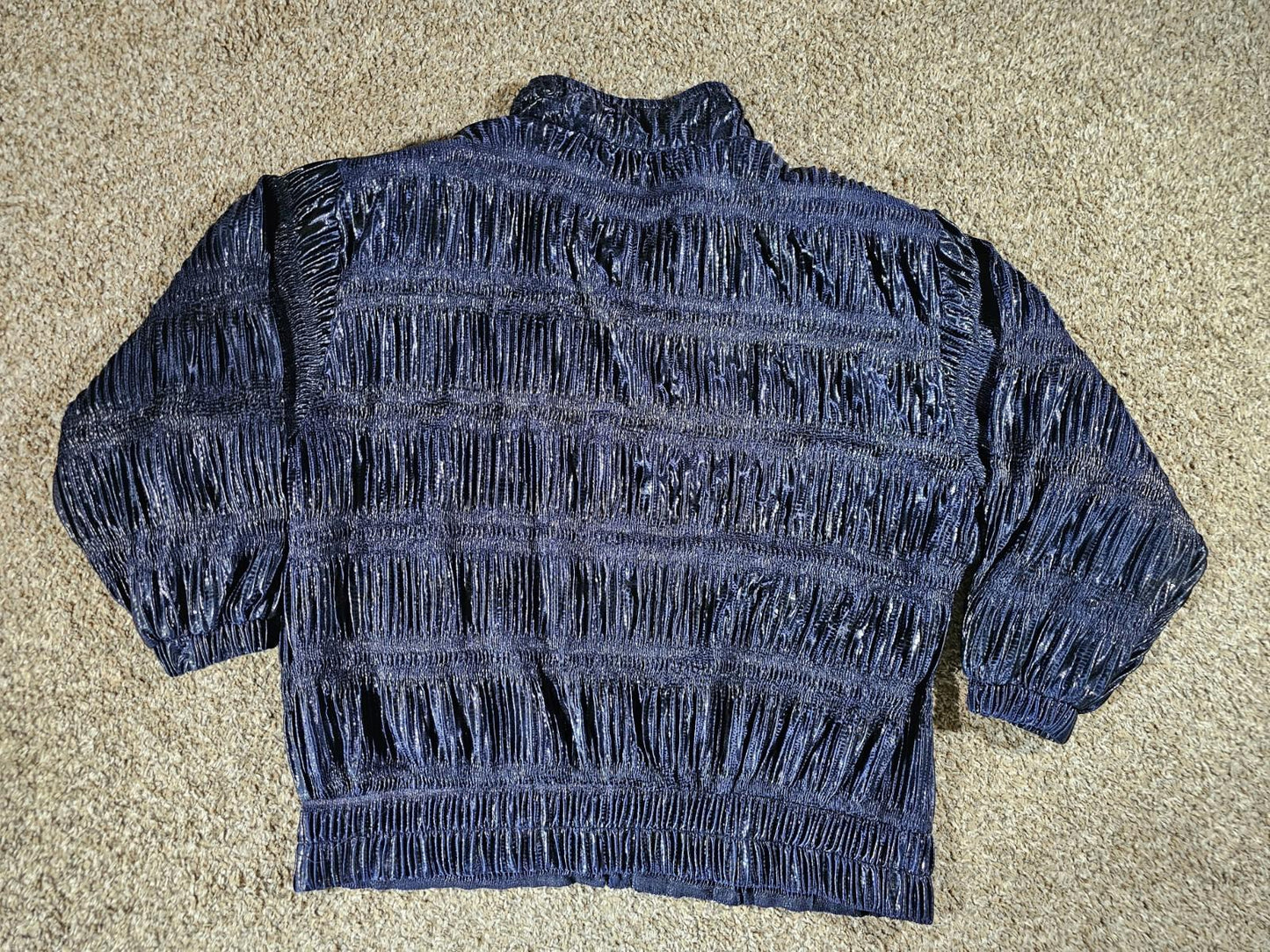 ARES fullzip ruffle jacket Black Blue SEE MEASUREMENTS
