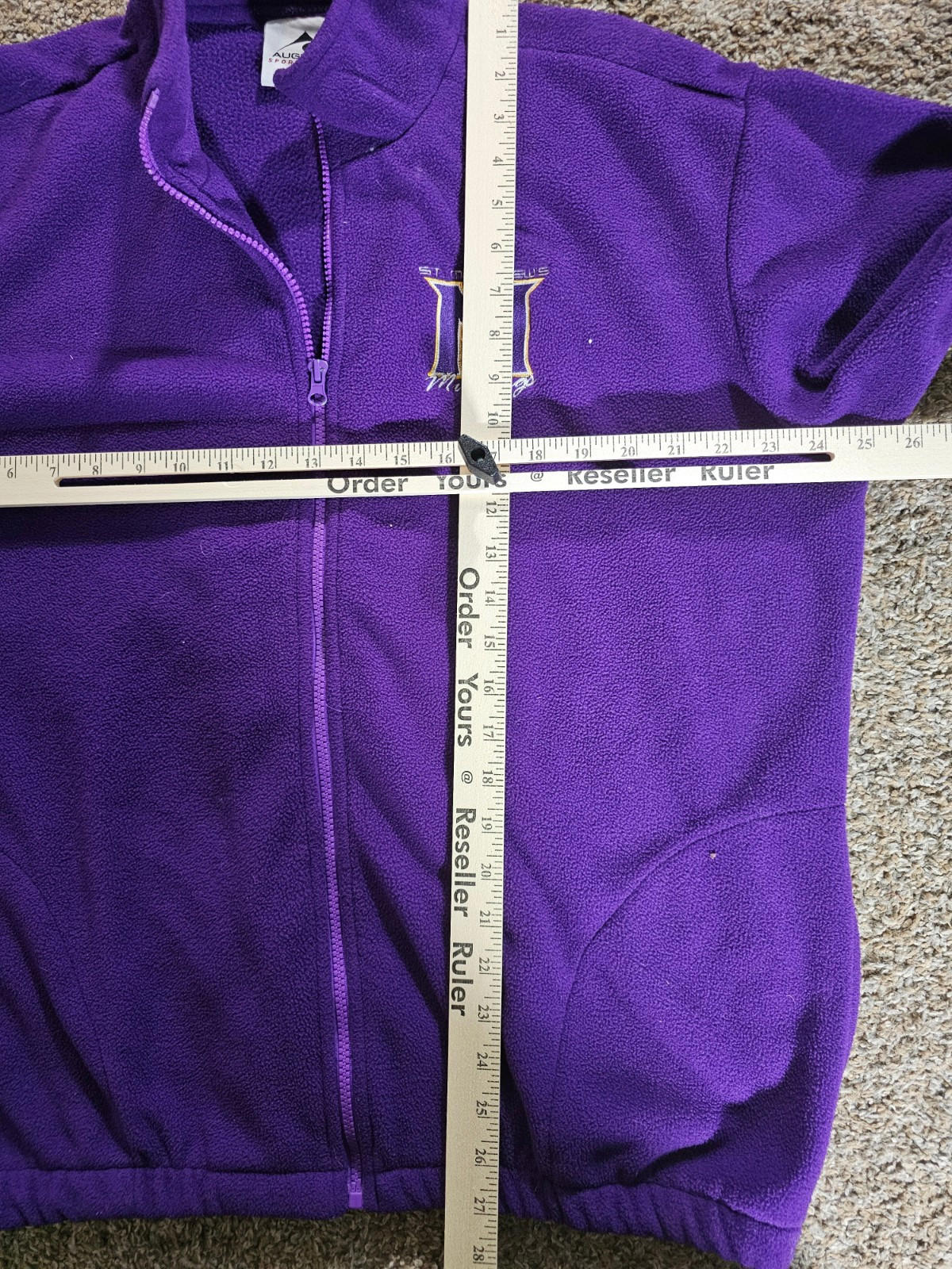 St Matthews Mustangs full zip purple fleece Augusta Large