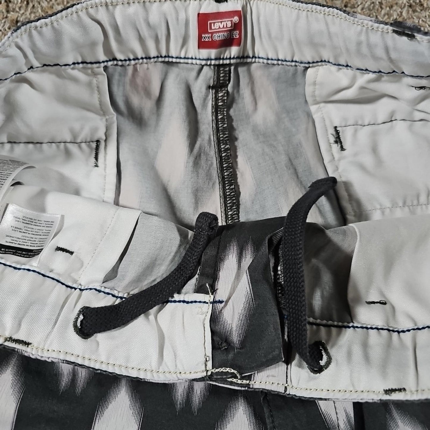 Levis XX Chino EZ Shorts Men's XL Gray Geometric Outdoor