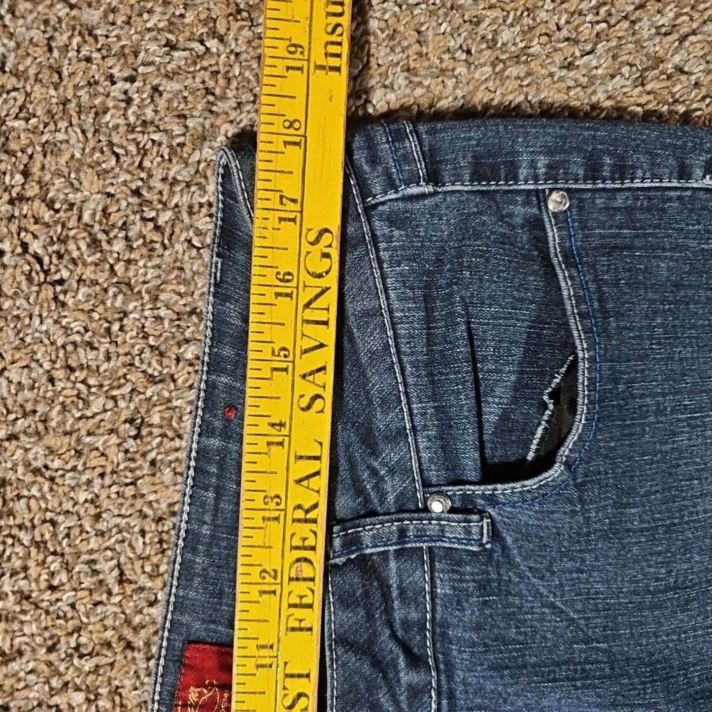 One5one Sz14 Jeweled Flap Pocket Jeans