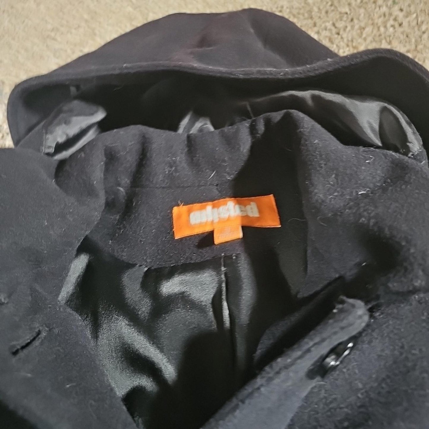 Unlisted Sz M Black Hooded Peacoat
