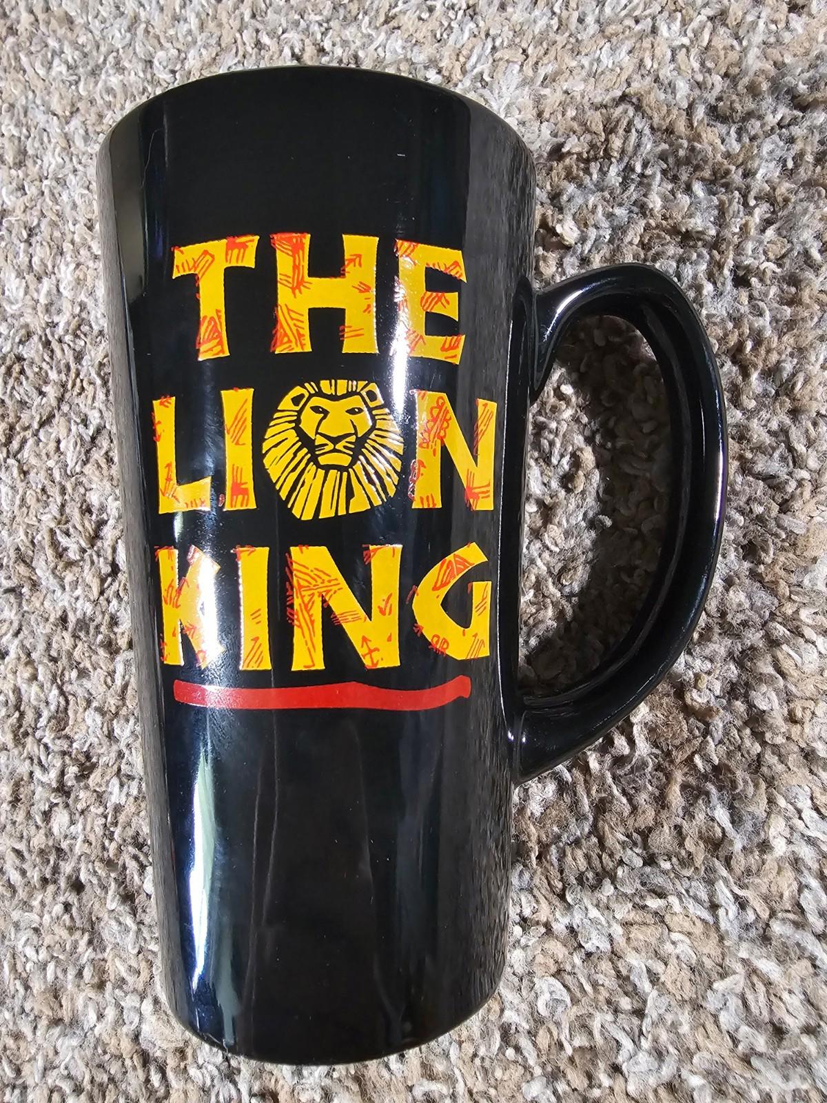 The Lion King Original Broadway Musical Disney Tall Black Coffee Mug Simba