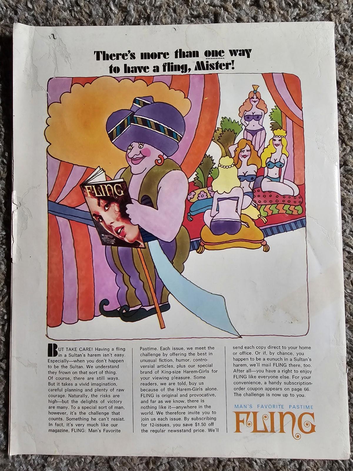 Fling Mans Favorite Past Time Mens magazine September 1968