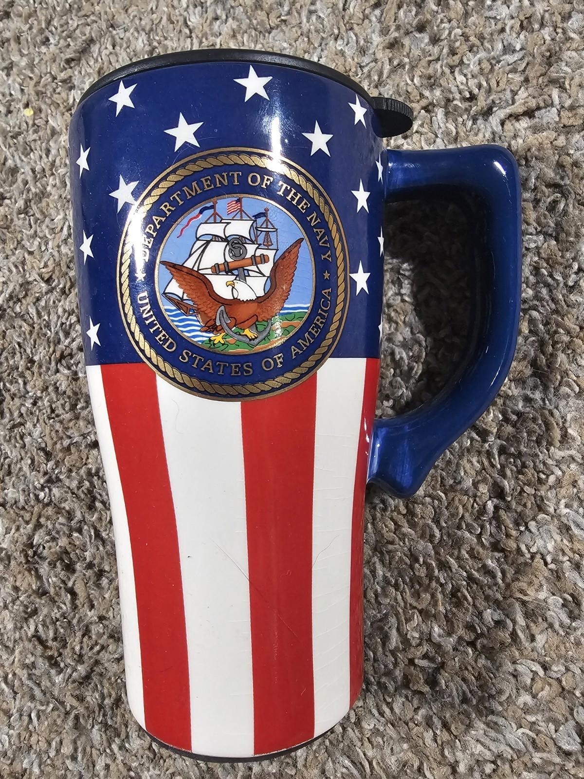 United States of America Department of the Navy Lidded Ceramic Cup!
