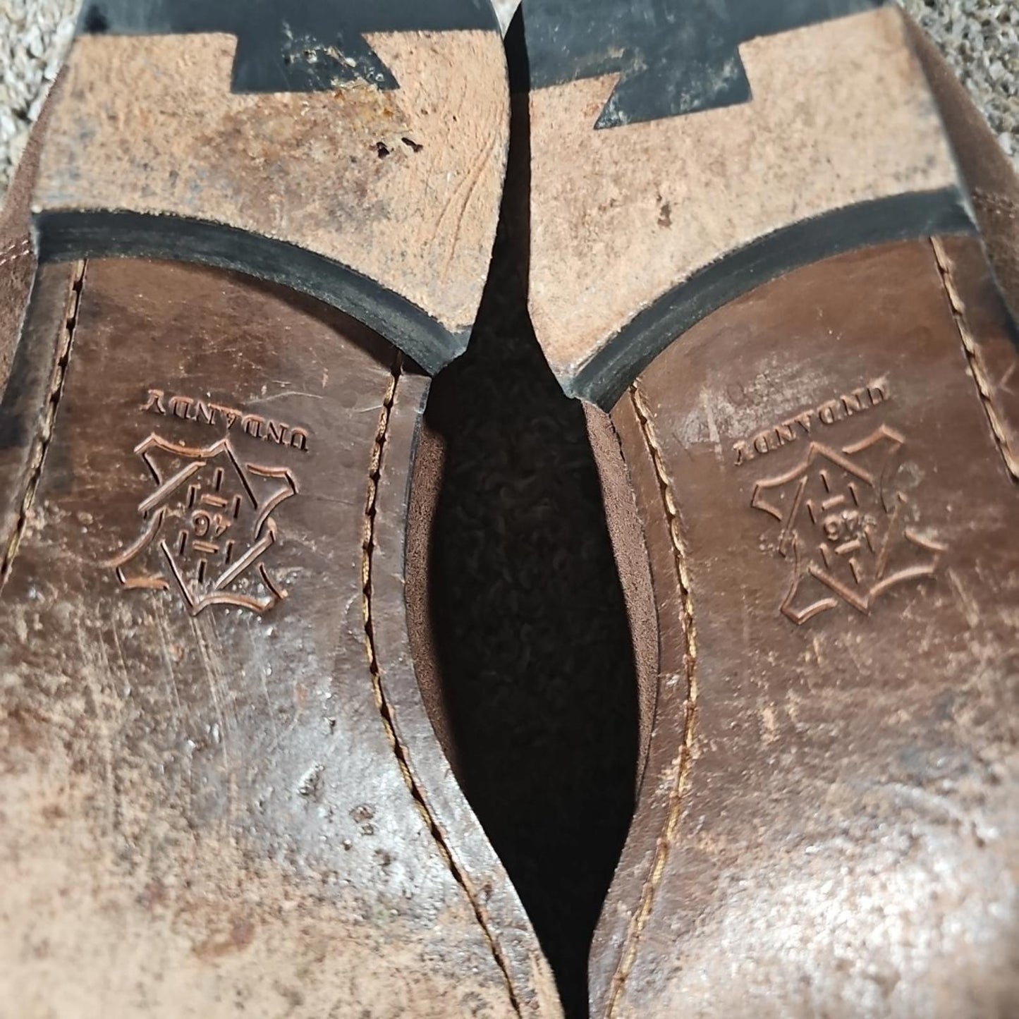 Undandy Genuine Leather Brown Wingtip Shoes Sz 46