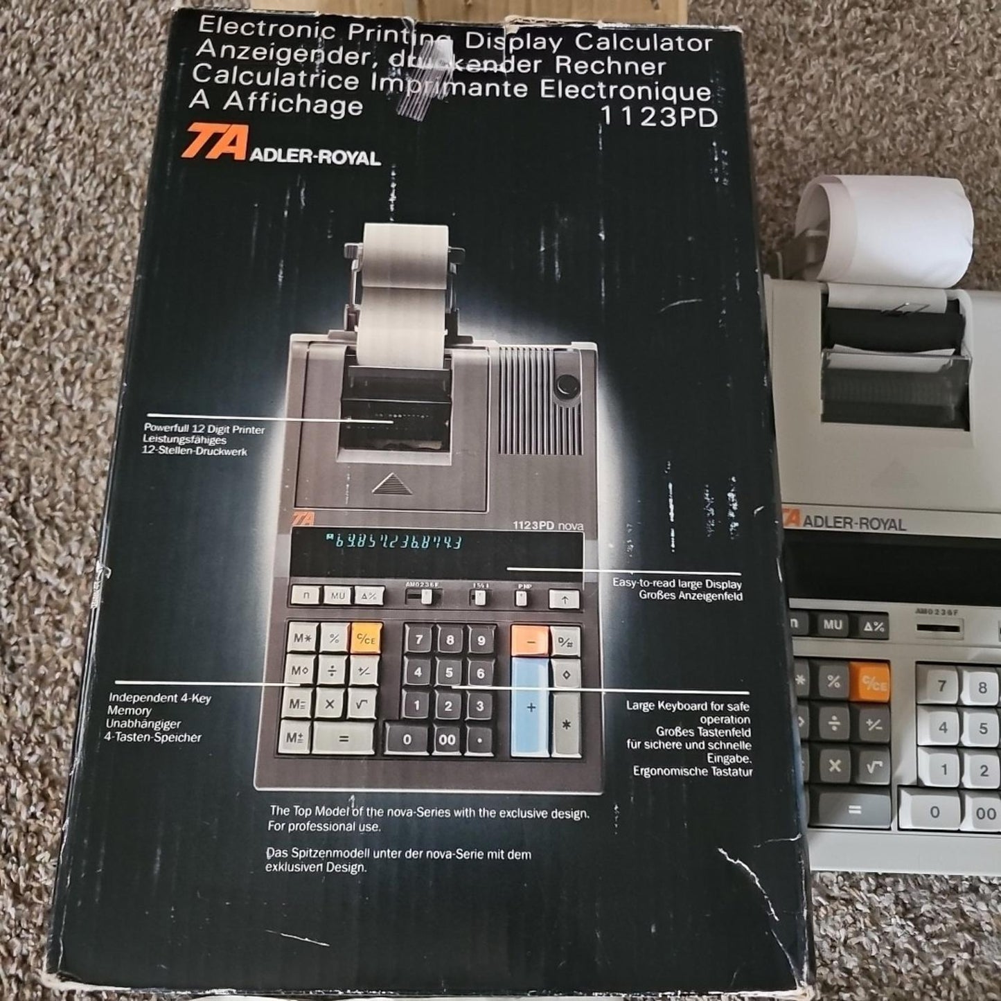 TA Adler-Royal 1123PD Nova 12 Digit Printing Calculator with Box