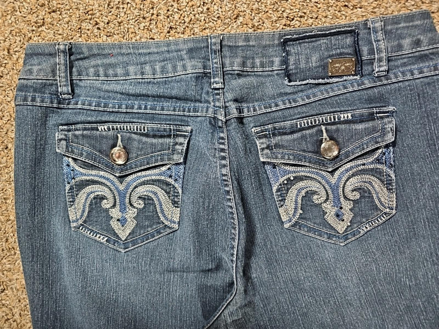 One5one Sz14 Jeweled Flap Pocket Jeans